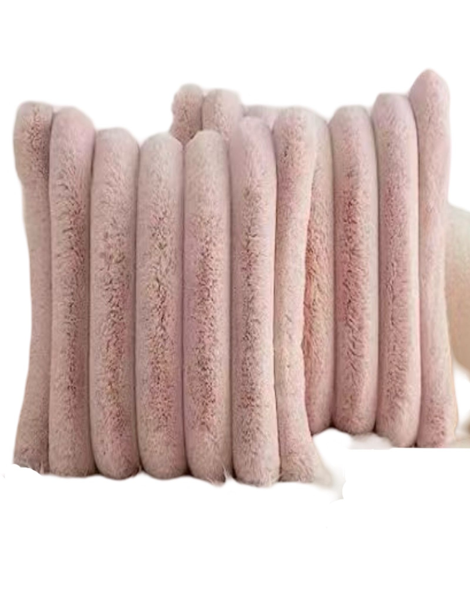 FUNDA COJÍN SET 4 PLUSH ROSADO - 1