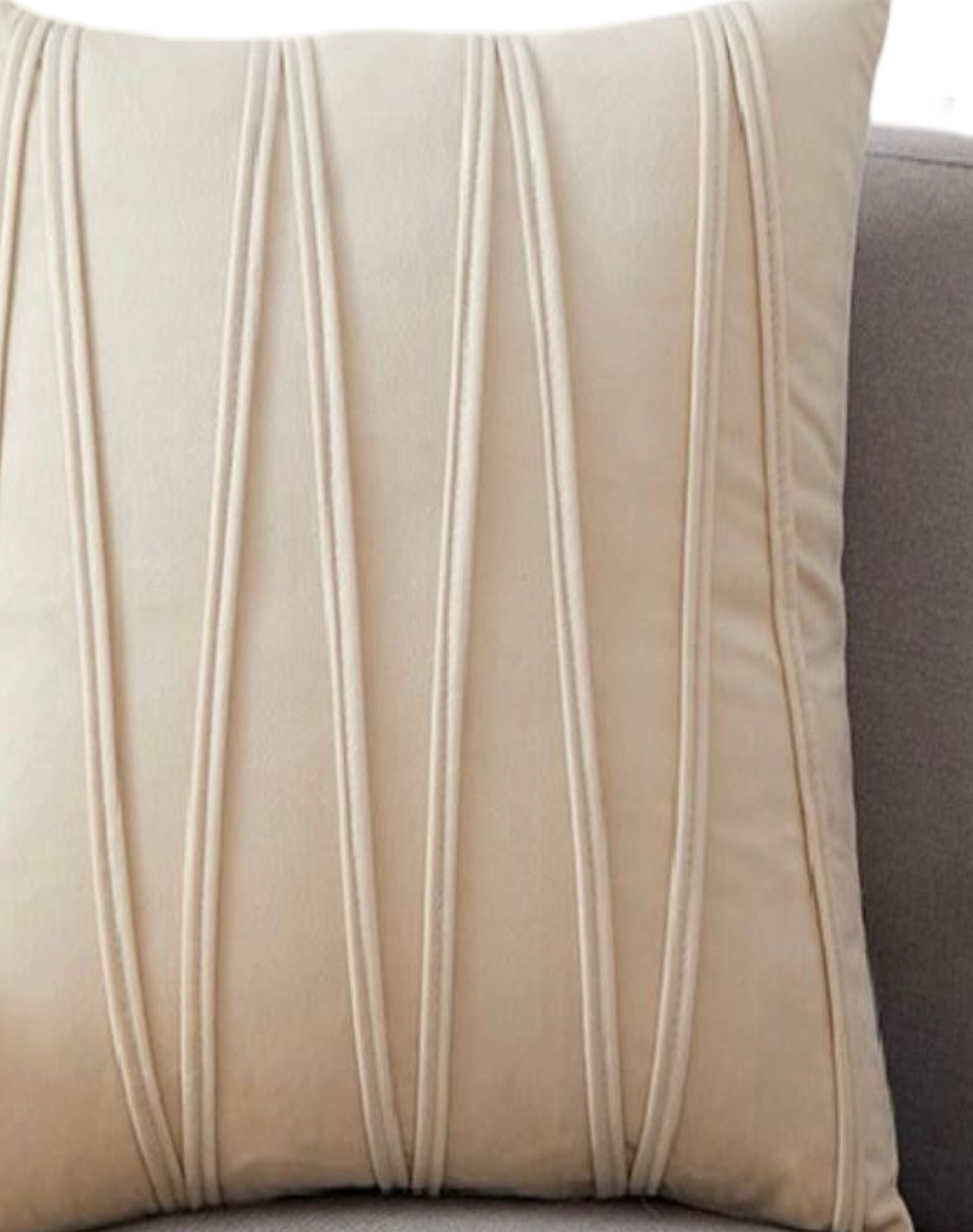 FUNDA COJÍN SET 4 ESTILO TERCIOPELO BEIGE - 2