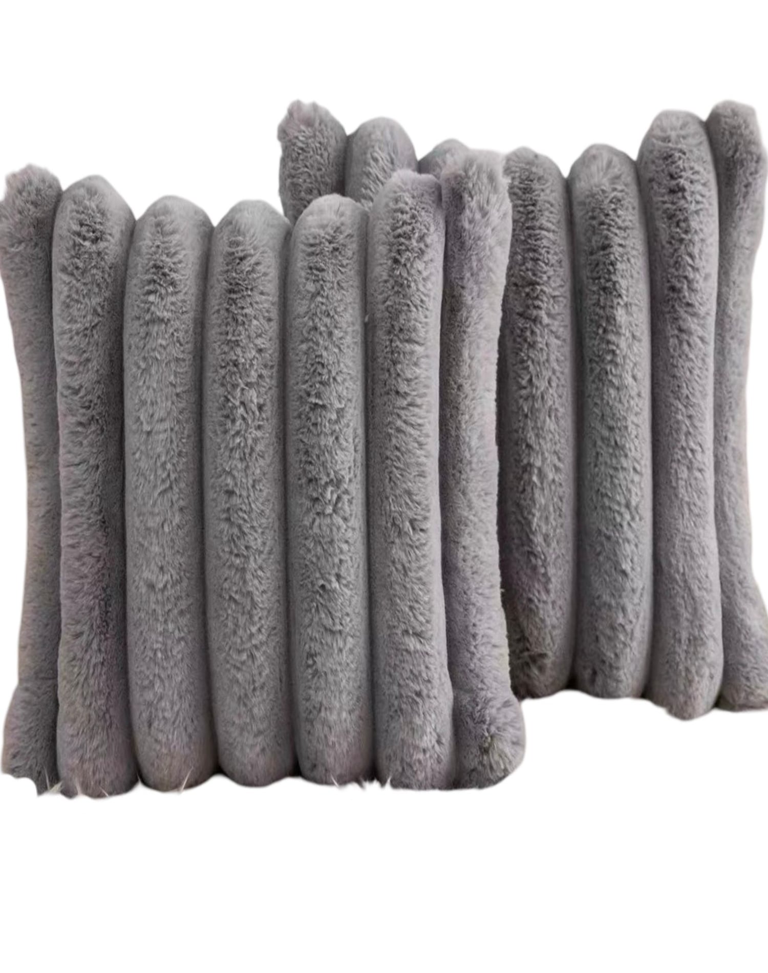 FUNDA COJÍN SET 4 PLUSH GRIS - 1