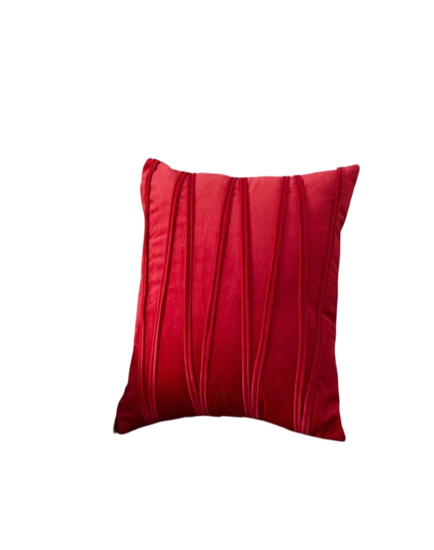 FUNDA COJÍN SET 4 ESTILO TERCIOPELO ROJO - 1