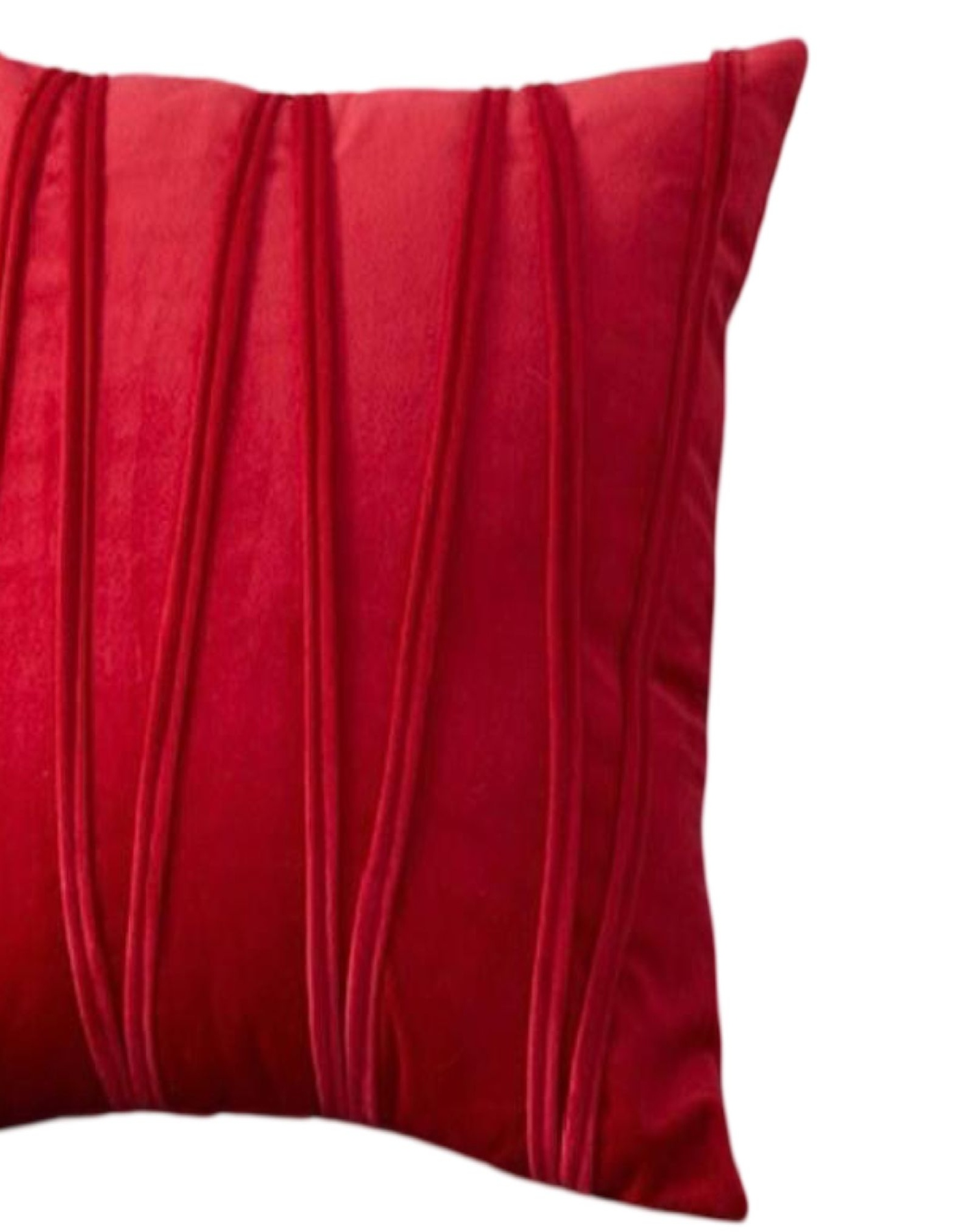 FUNDA COJÍN SET 4 ESTILO TERCIOPELO ROJO - 2