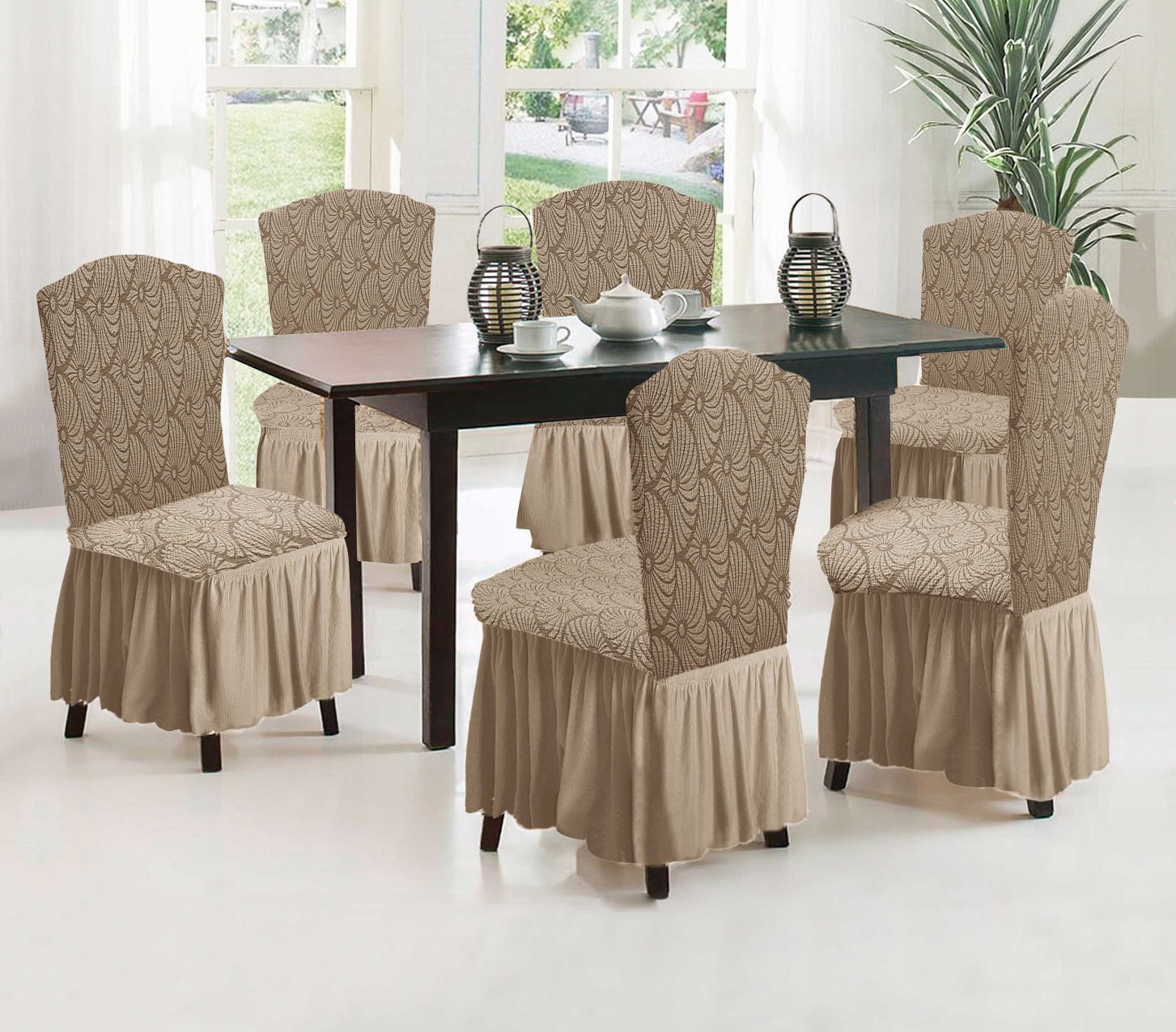 FUNDA 3D SILLA TURCAS PACK 6 F12 BEIGE - 3