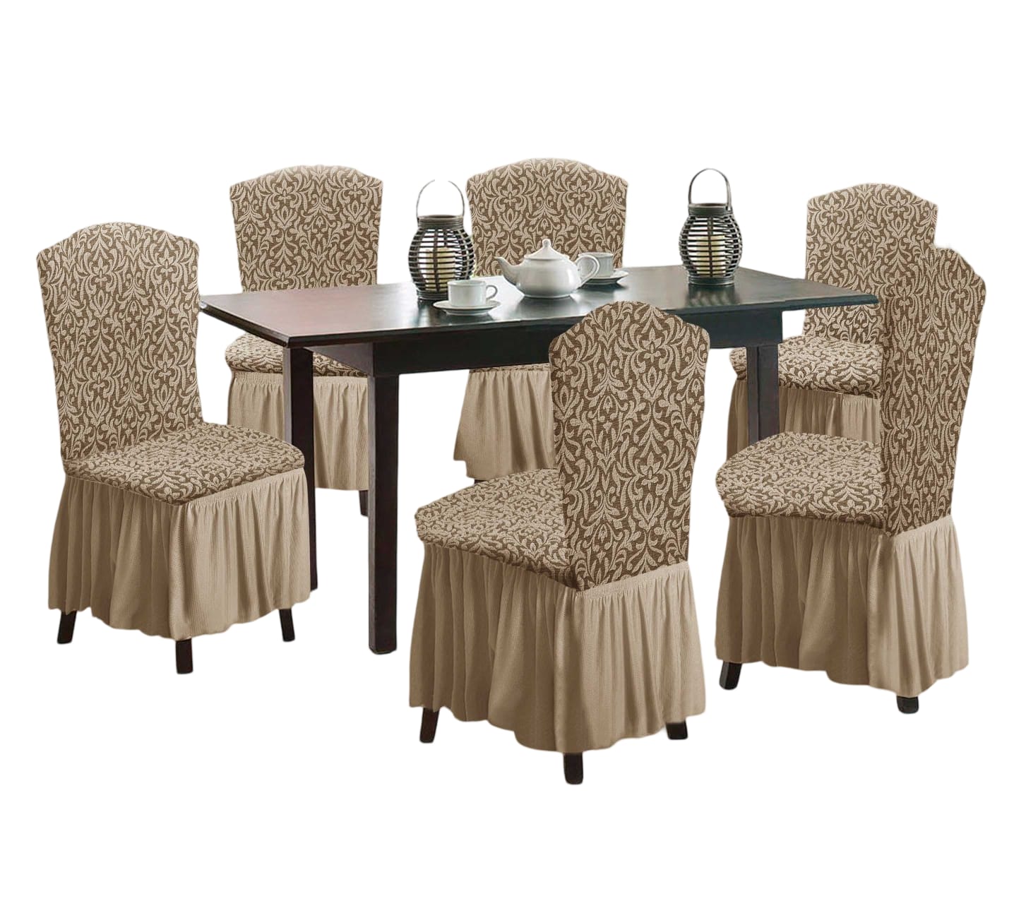 FUNDA 3D SILLA TURCAS PACK 6 F3 CAFÉ - 1