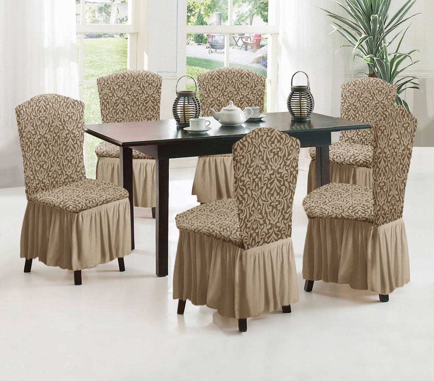 FUNDA 3D SILLA TURCAS PACK 6 F3 CAFÉ - 3