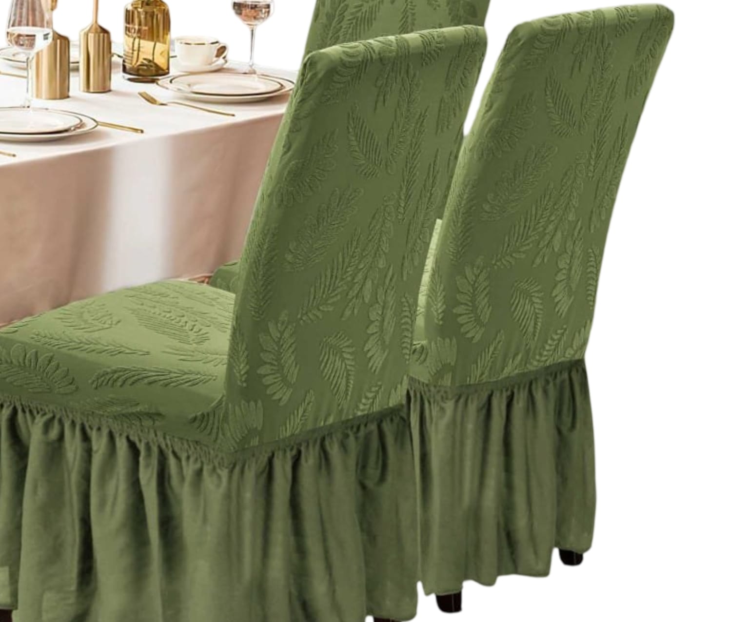 FUNDA SILLA TURCAS DISEÑADAS PACK 6 D5 VERDE - 2