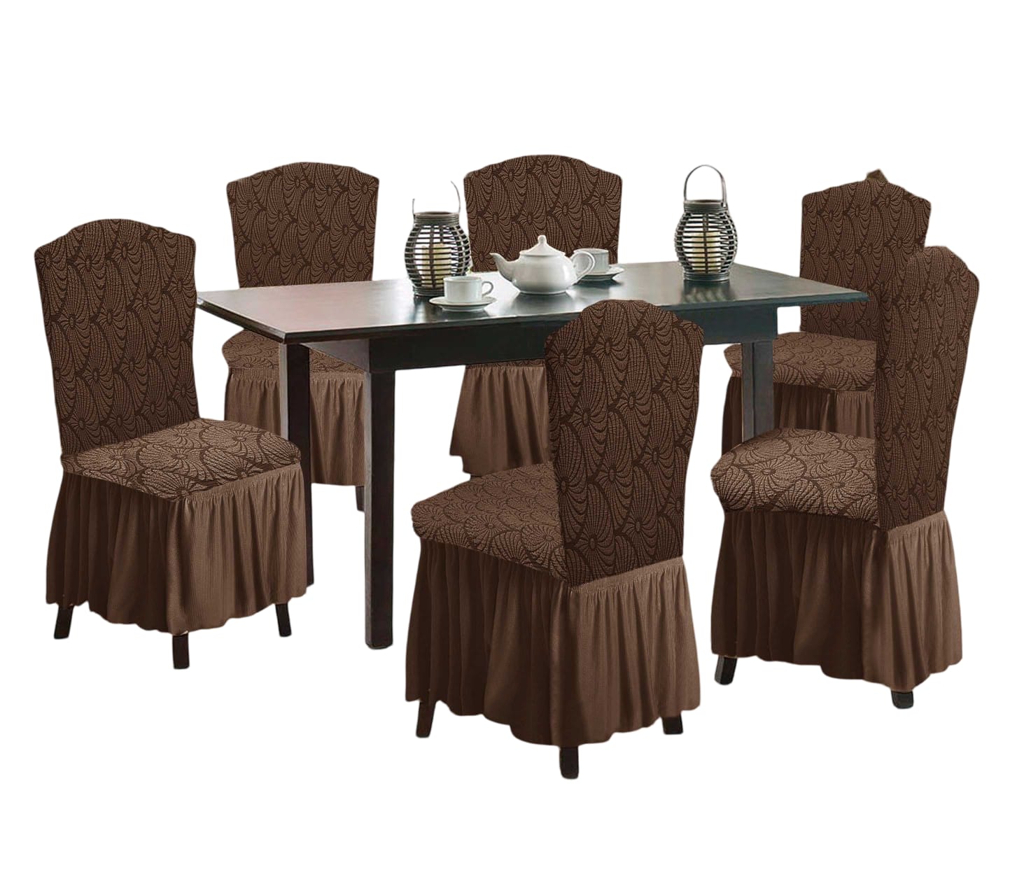 FUNDA 3D SILLA TURCAS PACK 6 F11 CAFÉ - 1