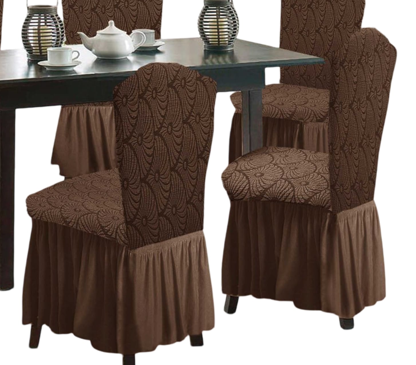 FUNDA 3D SILLA TURCAS PACK 6 F11 CAFÉ - 2