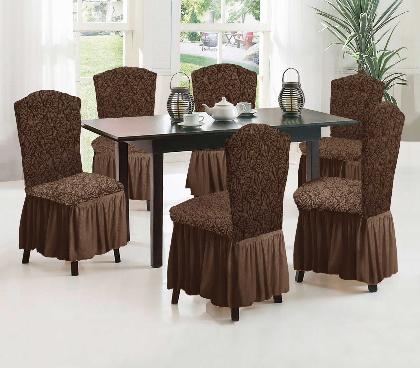 FUNDA 3D SILLA TURCAS PACK 6 F11 CAFÉ - 3