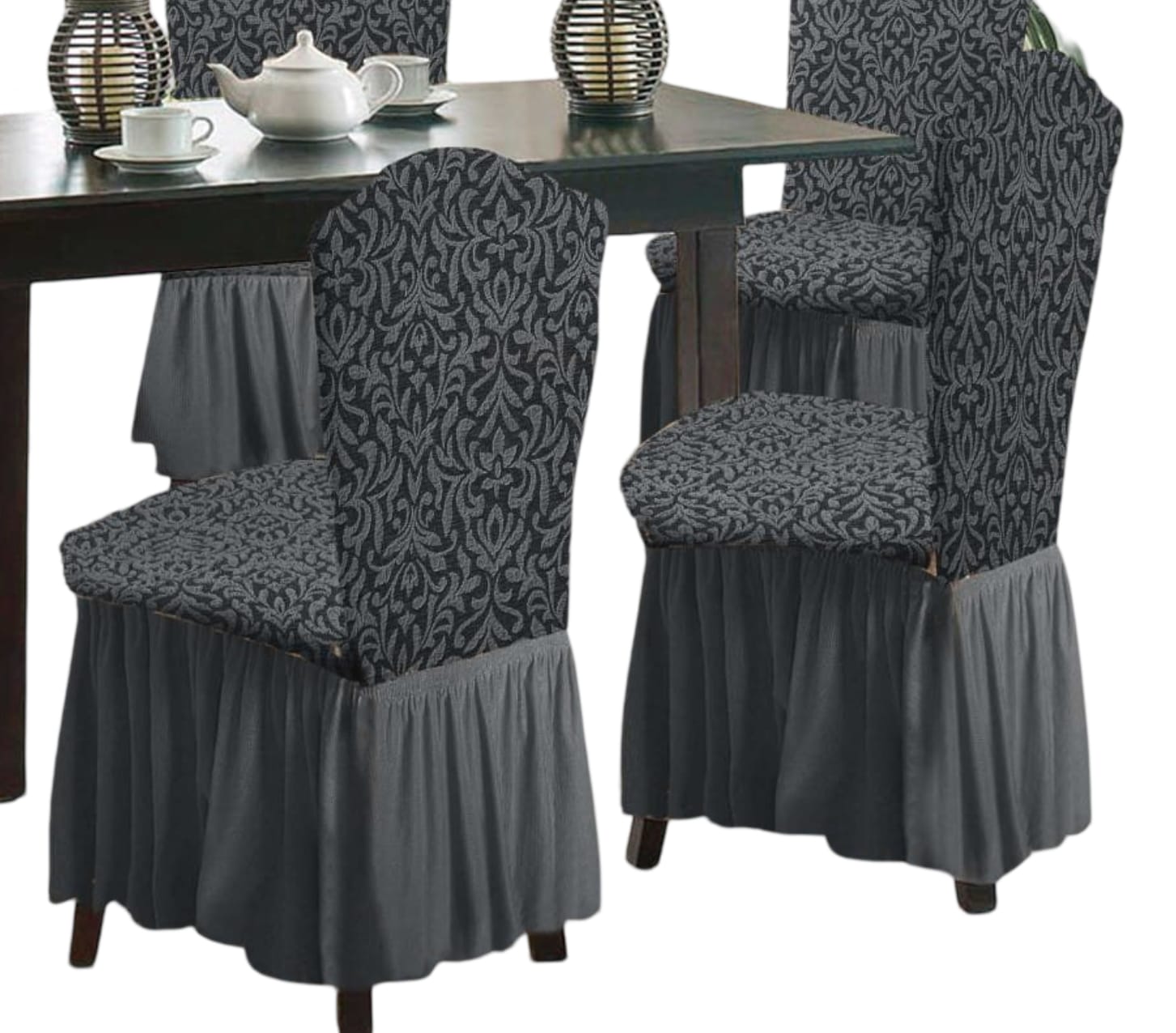 FUNDA 3D SILLA TURCAS PACK 6 F6 GRIS - 2