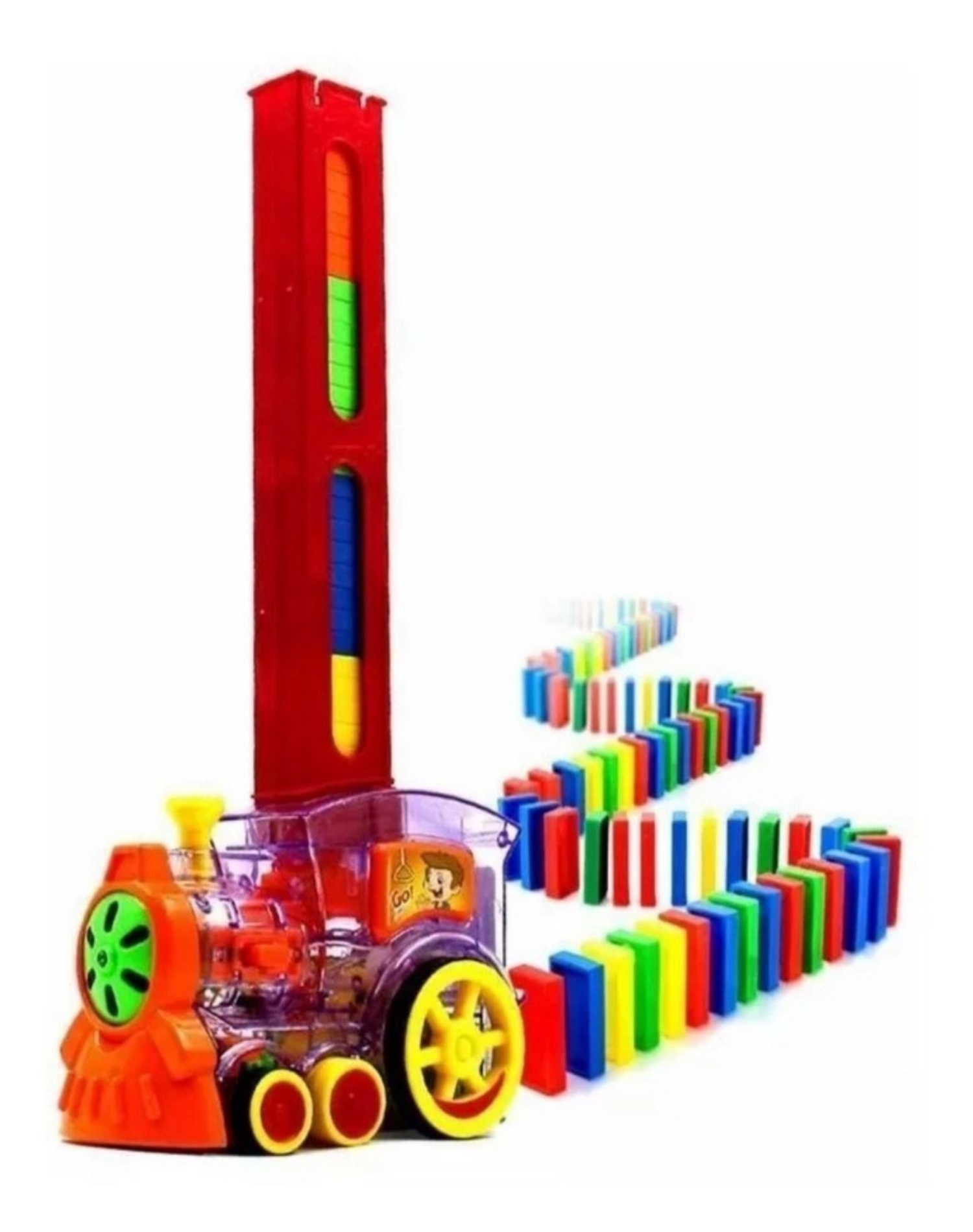 TREN DOMINO 60 PIEZAS JUGUETE MOTRICIDAD BEBÉS - 1