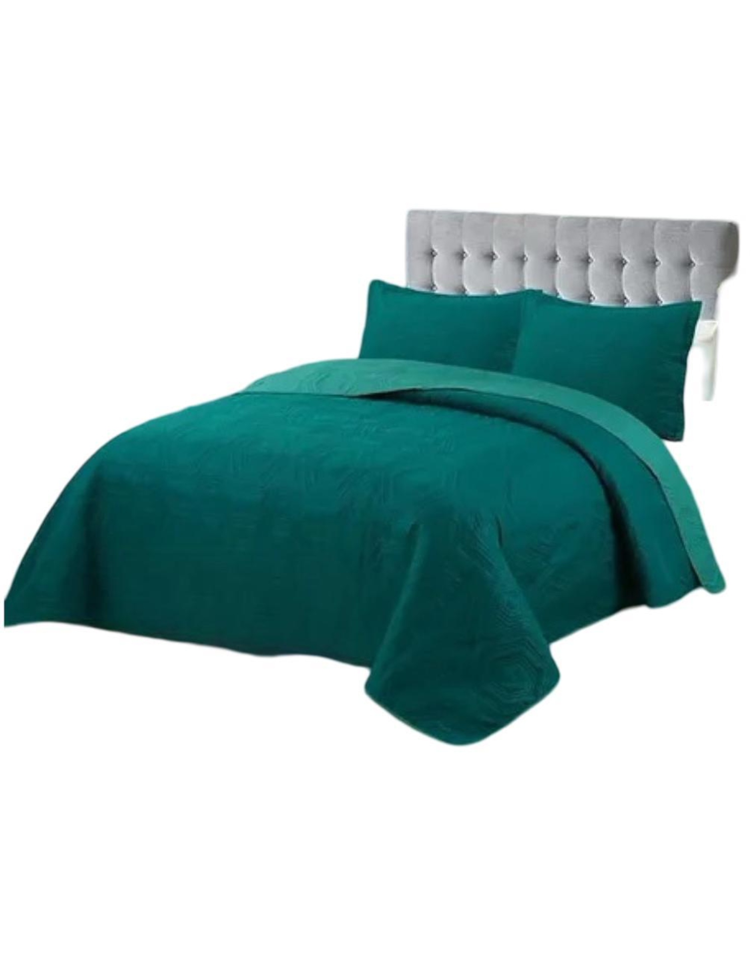 CUBRECAMA VERDE QUILT 2 PLAZAS VERANO LIGERO Y SUAVE E3 - 1