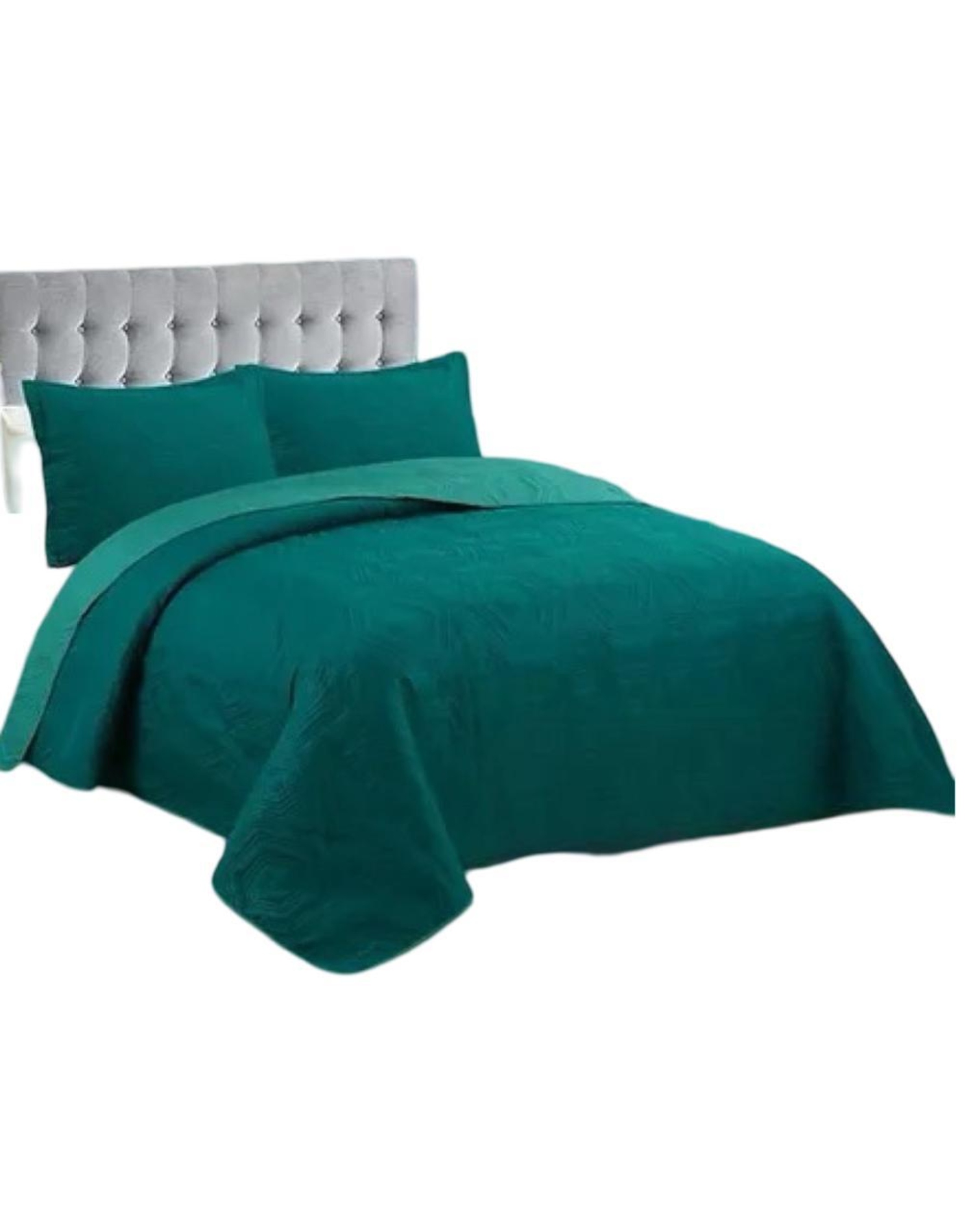 CUBRECAMA VERDE QUILT 2 PLAZAS VERANO LIGERO Y SUAVE E3 - 2
