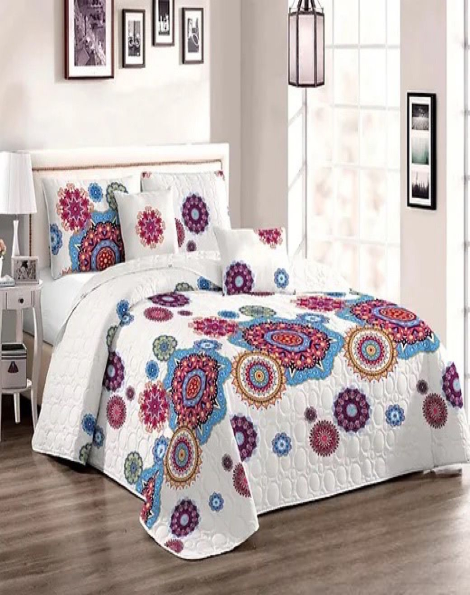 CUBRECAMA MULTICOLOR QUILT 2 PLAZAS VERANO LIGERO Y SUAVE E6 - 3
