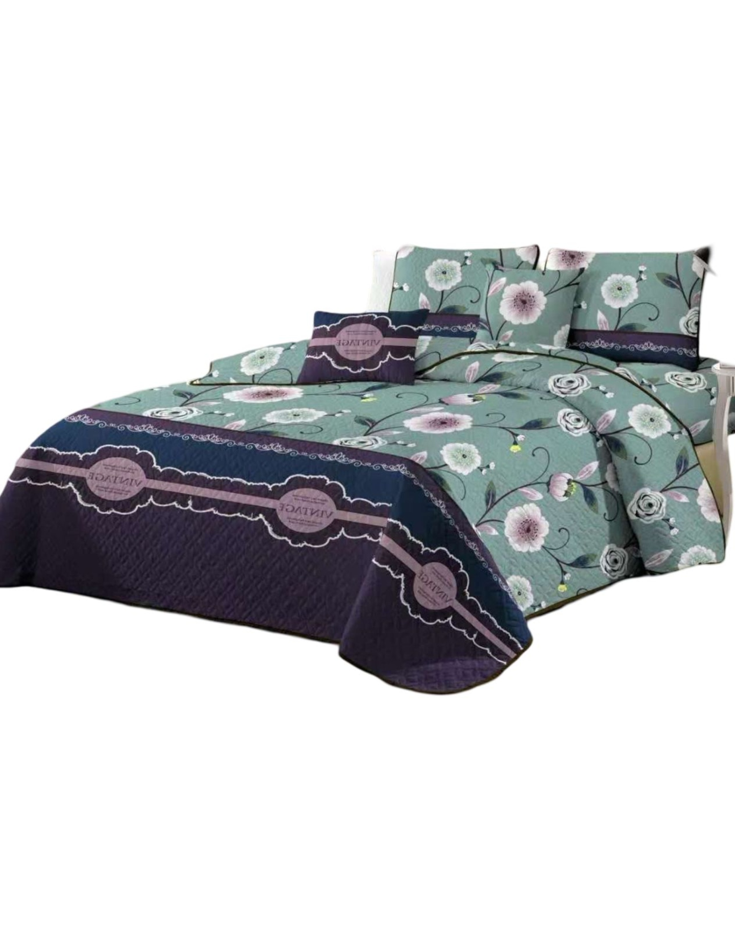 QUILT MULTICOLOR REVERSIBLE VERANO DISEÑO FRESCO D12 - 1
