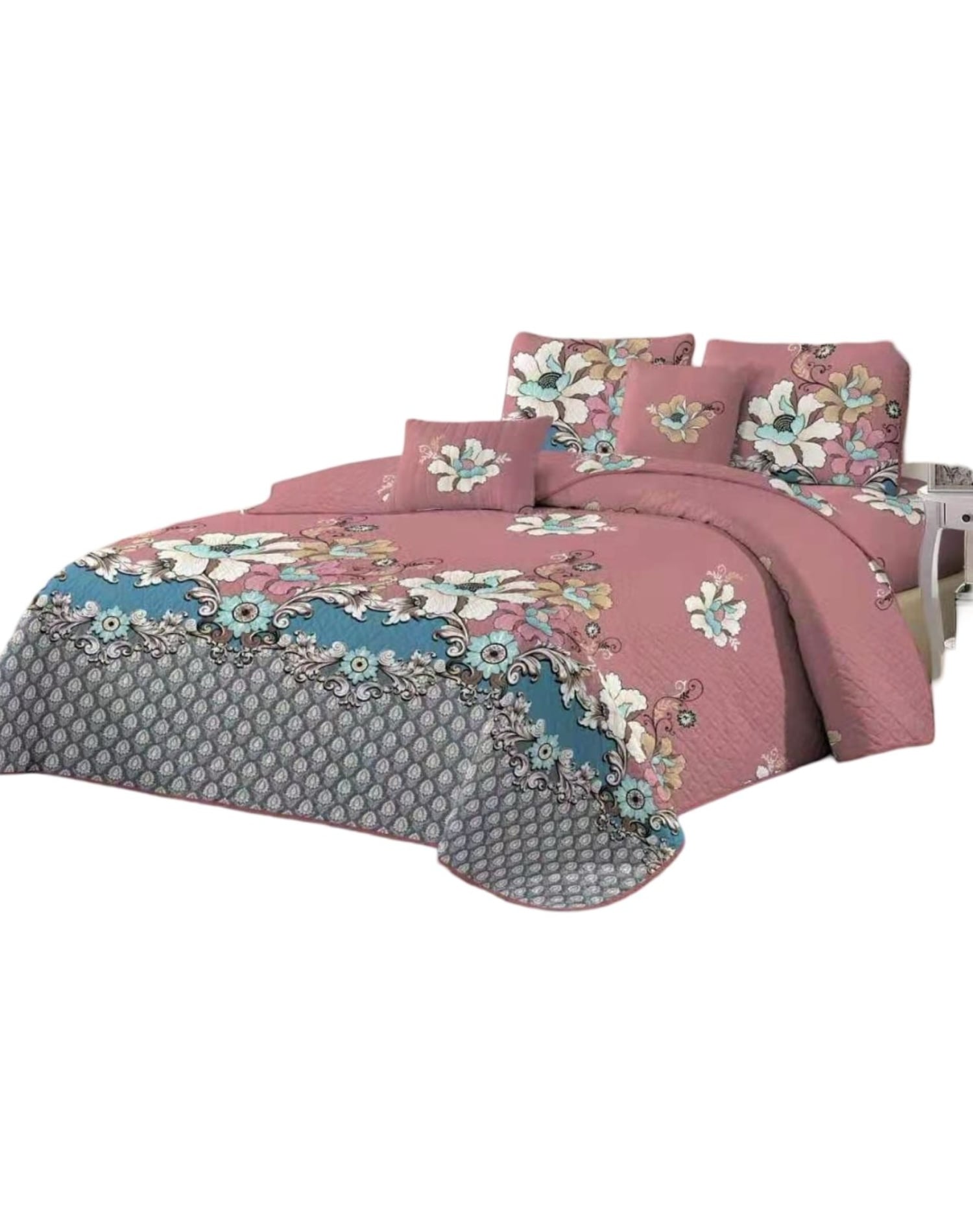QUILT MULTICOLOR REVERSIBLE VERANO DISEÑO FRESCO D3 - 1