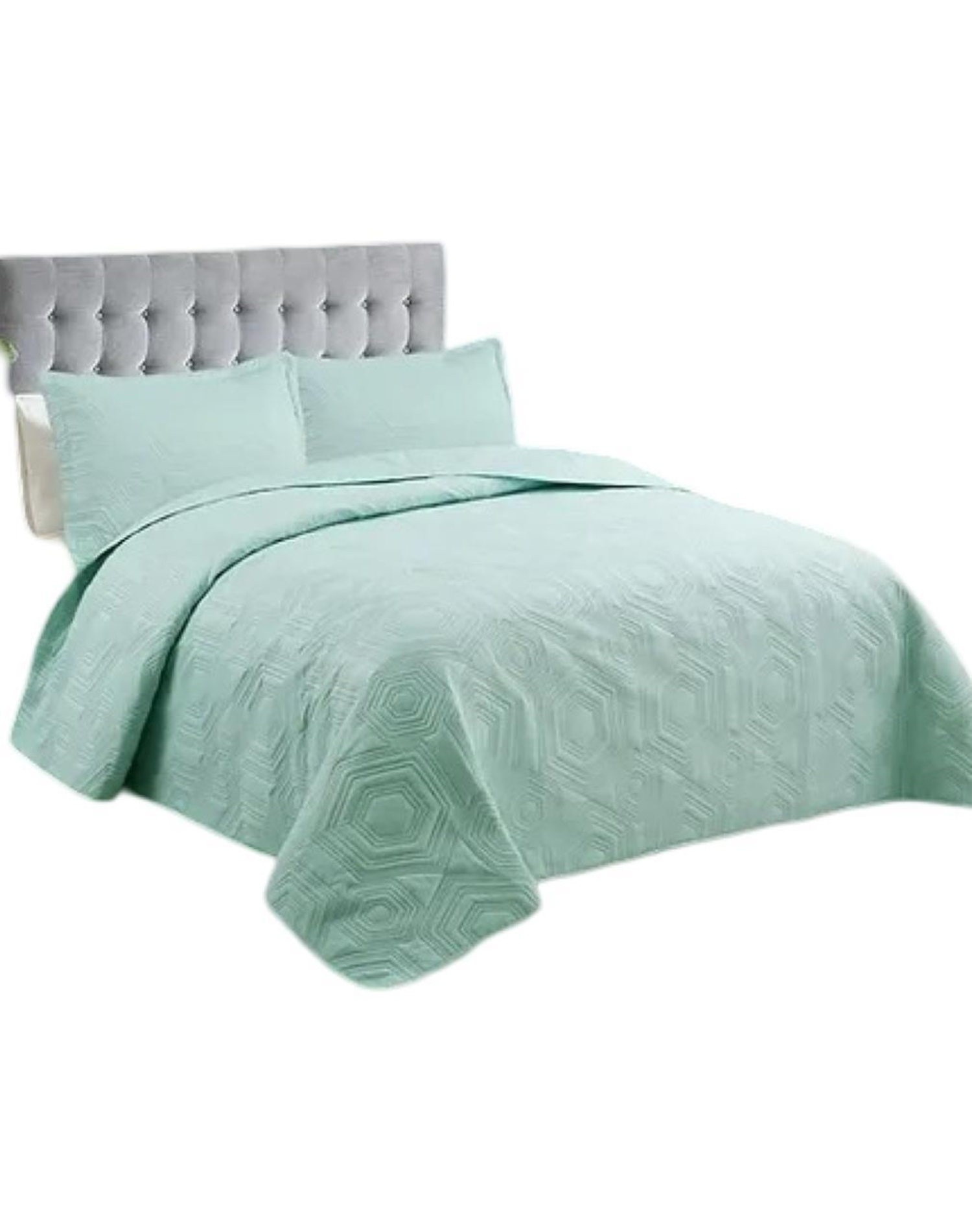 CUBRECAMA TURQUESA QUILT 2 PLAZAS VERANO LIGERO Y SUAVE E2 - 1