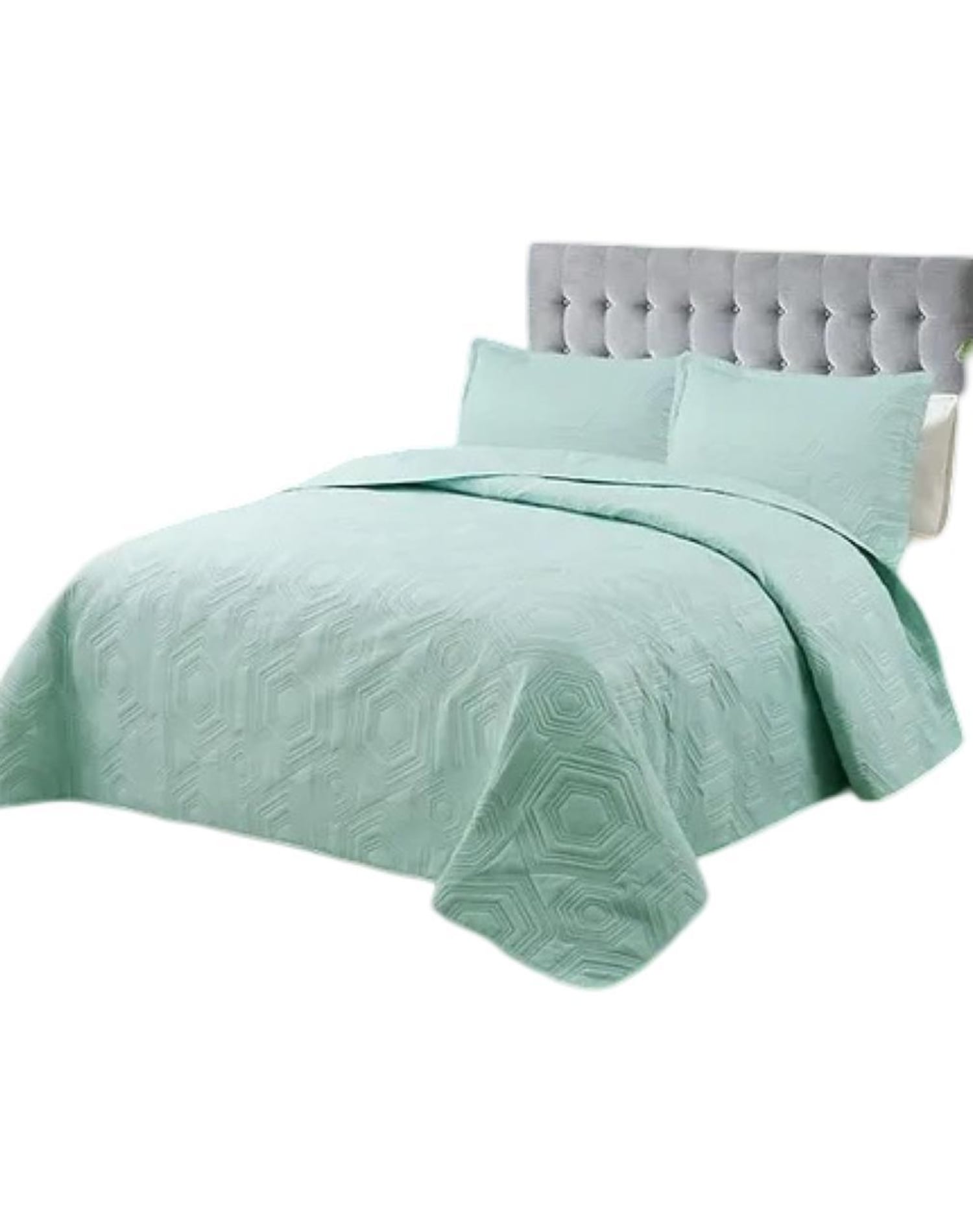 CUBRECAMA TURQUESA QUILT 2 PLAZAS VERANO LIGERO Y SUAVE E2 - 2