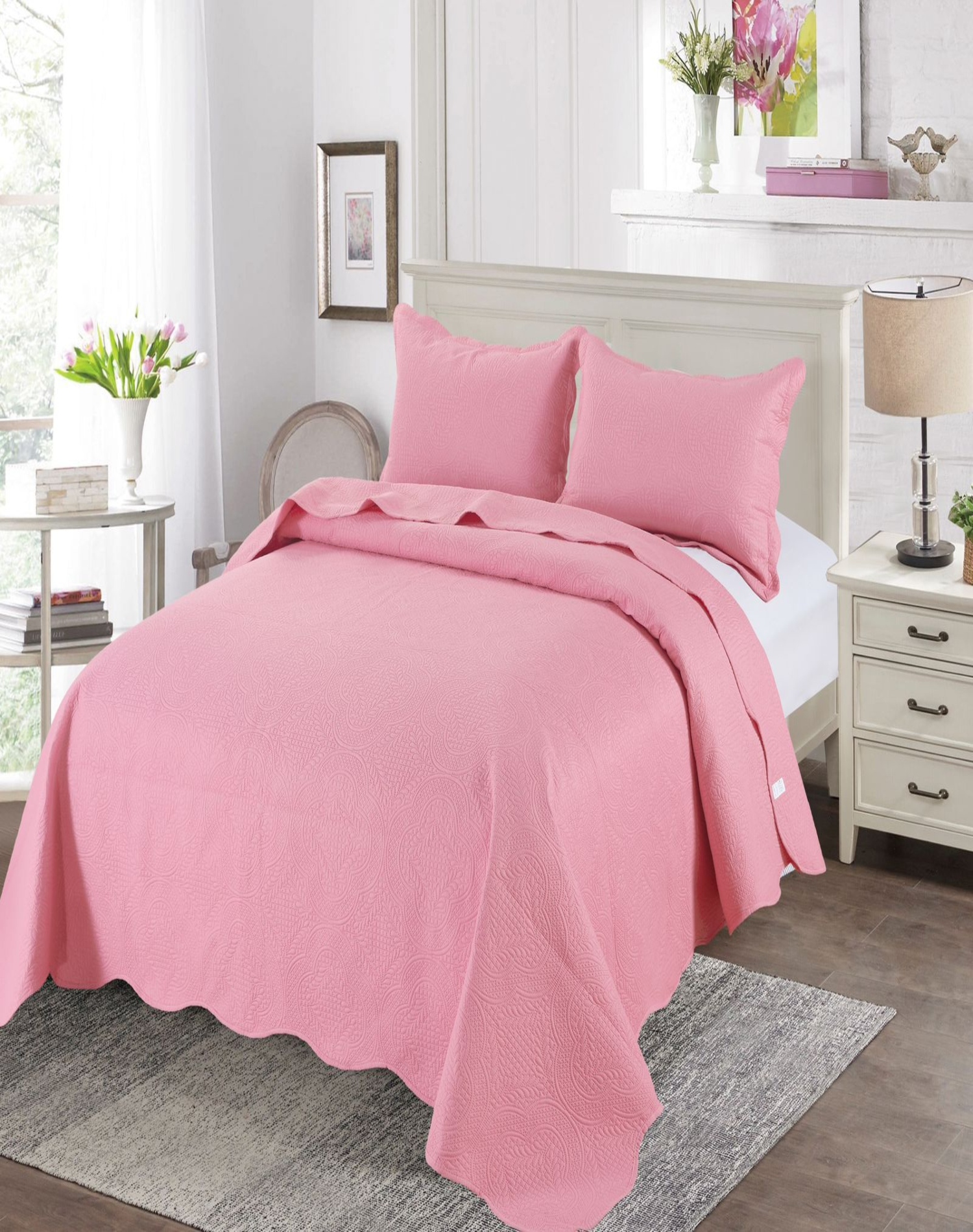 QUILT ROSA VERANO KING Y SUPER KING FRESCO D3 - 3