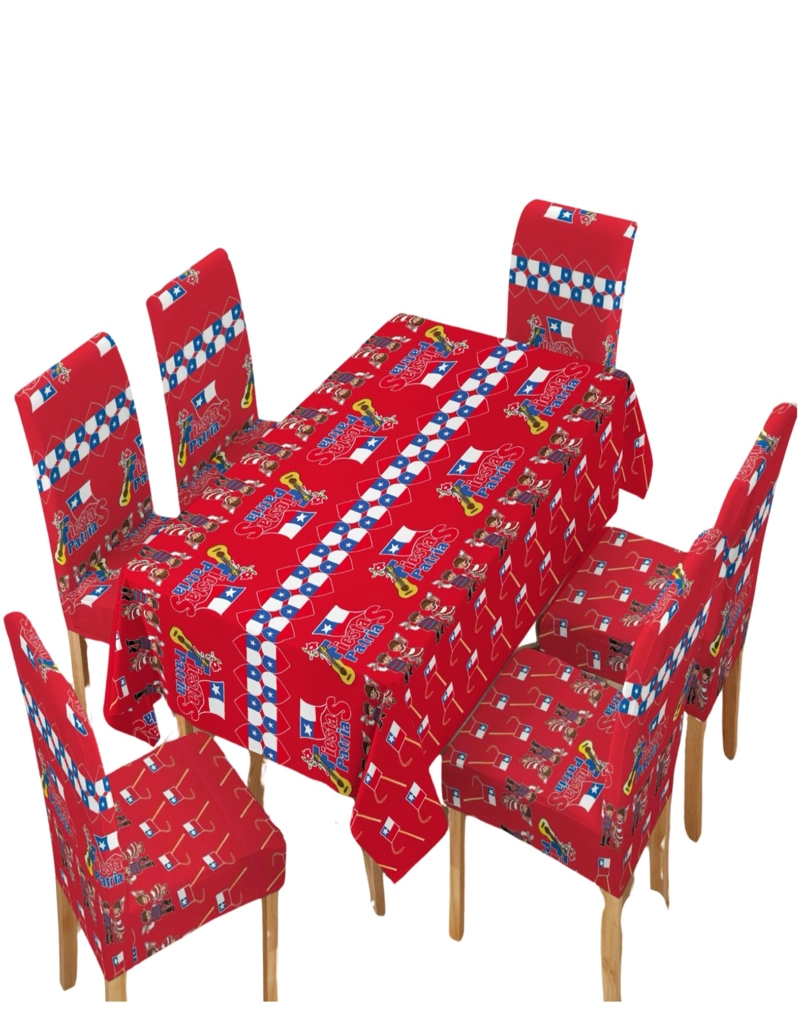 MANTEL MAS 6 FUNDAS DE SILLAS FECHAS PATRIAS 140X220CM 04 - 1