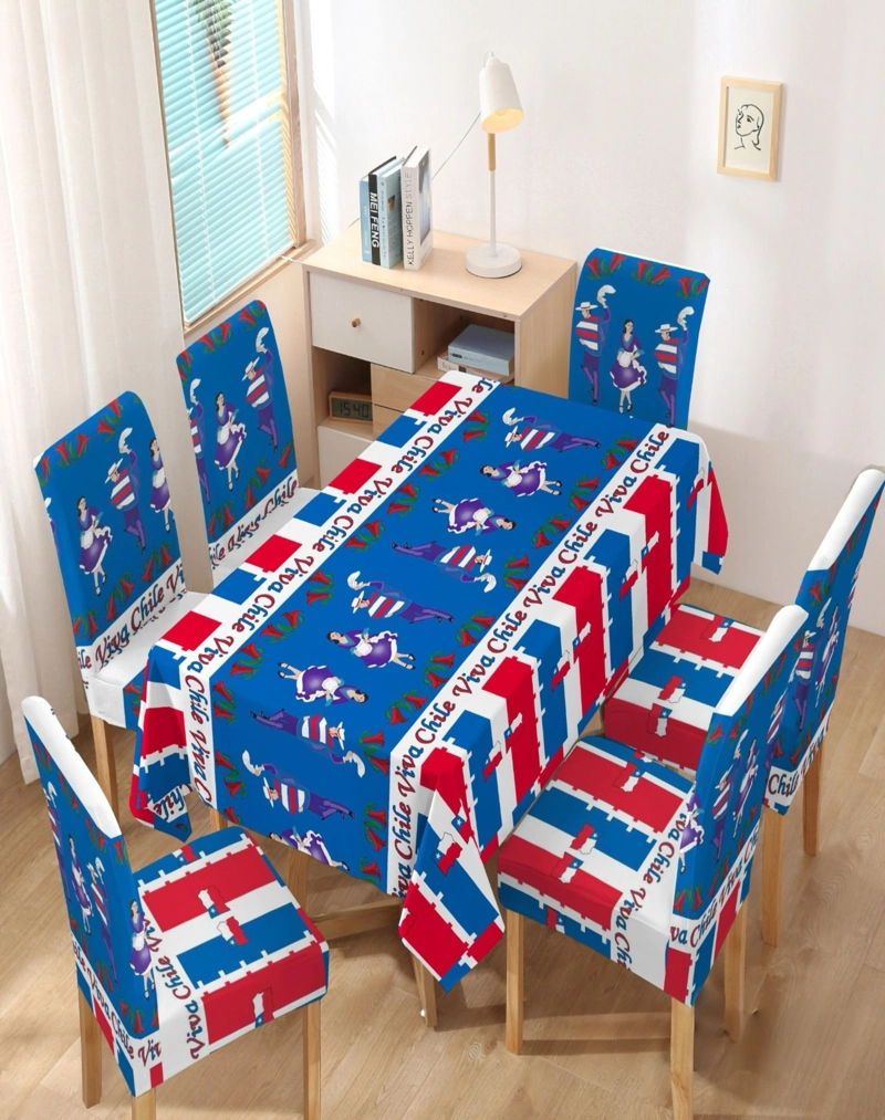 MANTEL MAS 6 FUNDAS DE SILLAS FECHAS PATRIAS 140X220CM 05 - 3