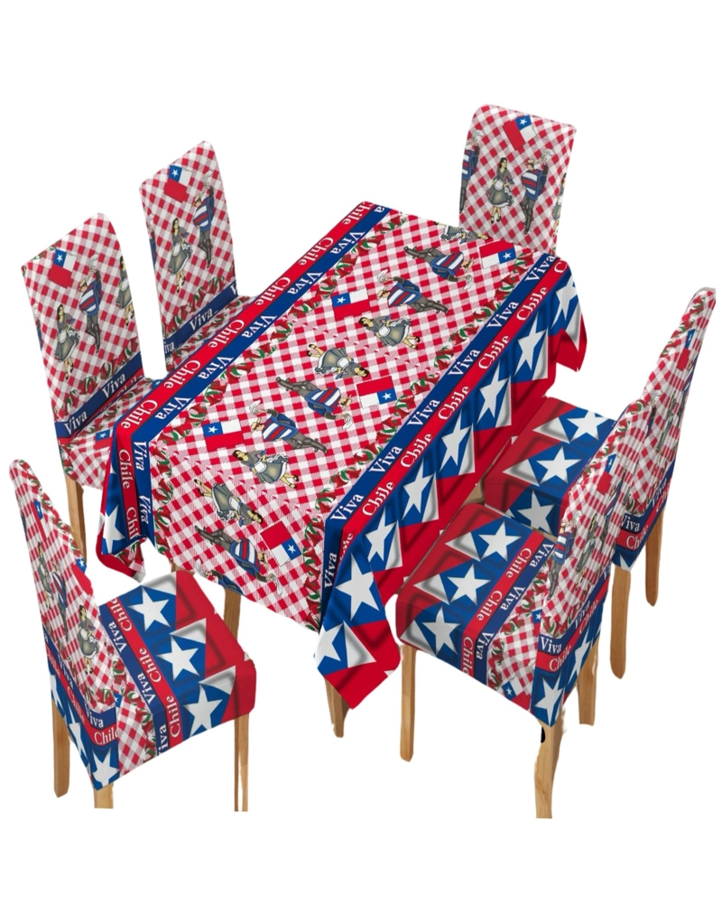 MANTEL MAS 6 FUNDAS DE SILLAS FECHAS PATRIAS 140X220CM 01 - 1