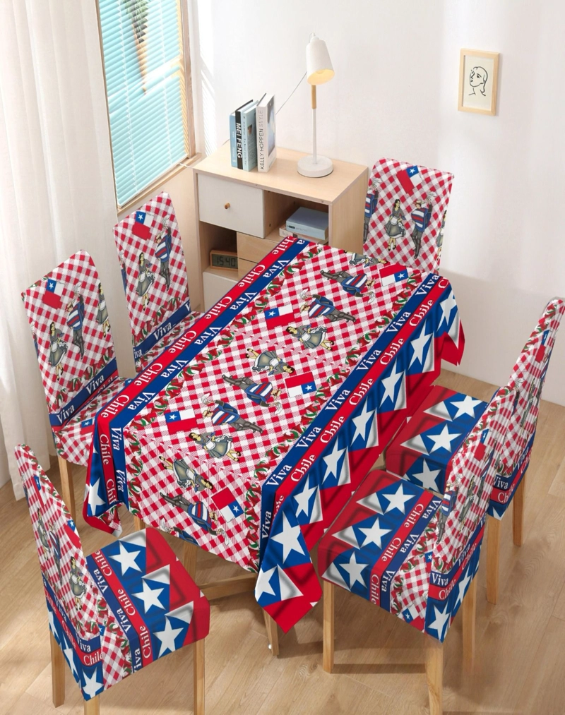 MANTEL MAS 6 FUNDAS DE SILLAS FECHAS PATRIAS 140X220CM 01 - 2