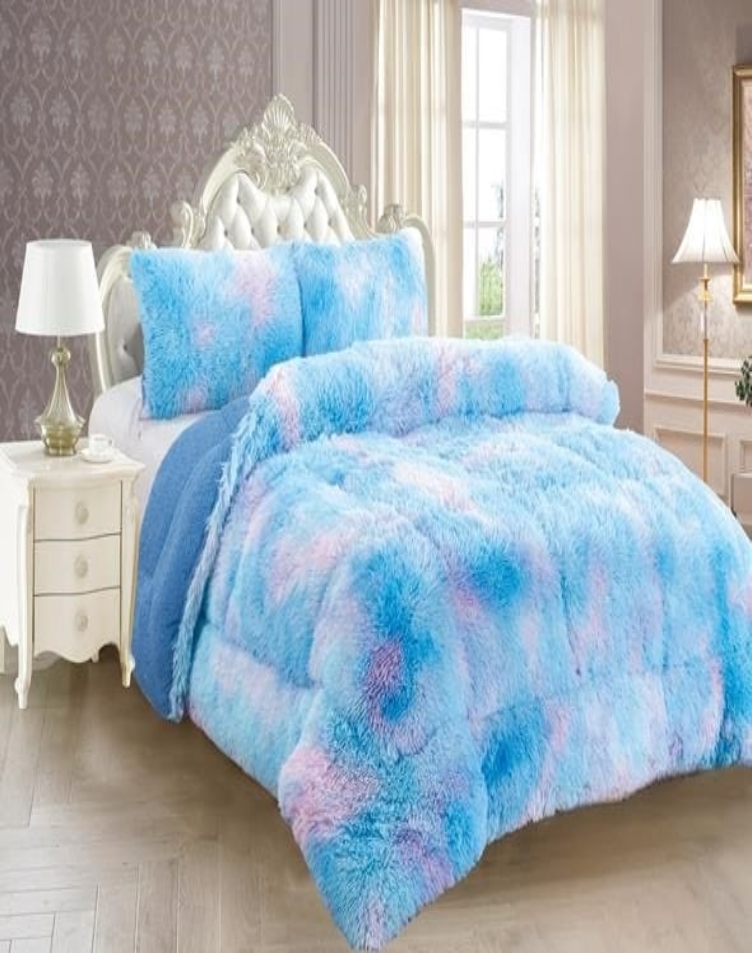 COBERTOR MULTICOLOR INVIERNO 230X250 CHIPORRO PELO LARGO C12 - 3