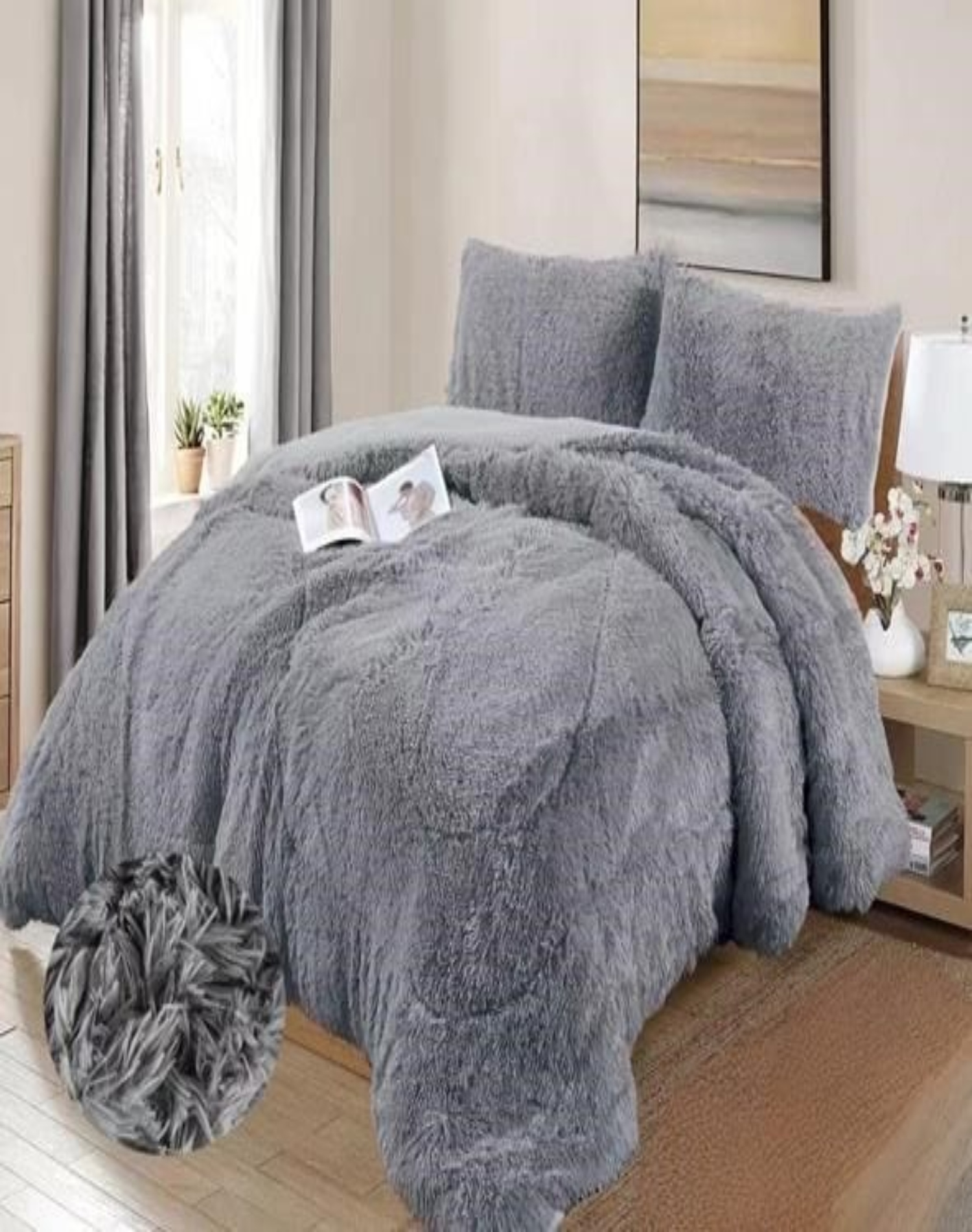 COBERTOR GRIS INVIERNO 230X250 CHIPORRO PELO LARGO C3 - 3