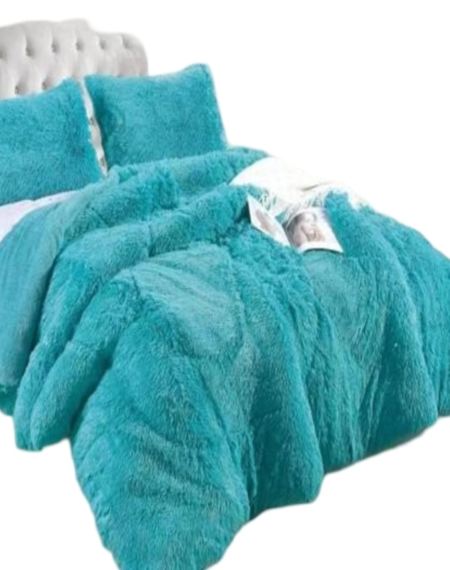 COBERTOR TURQUESA INVIERNO 230X250 CHIPORRO PELO LARGO C8 - 1