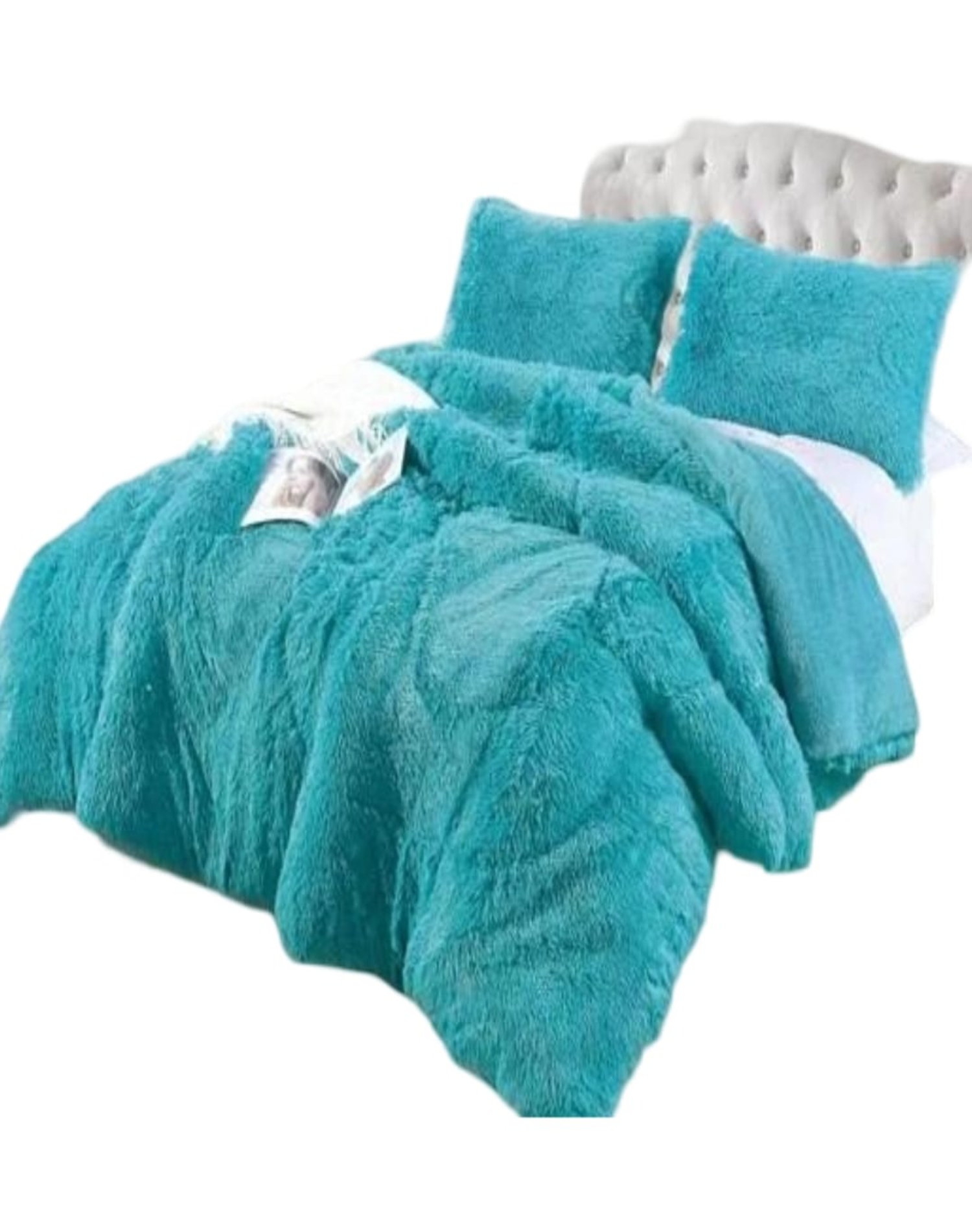 COBERTOR TURQUESA INVIERNO 230X250 CHIPORRO PELO LARGO C8 - 2