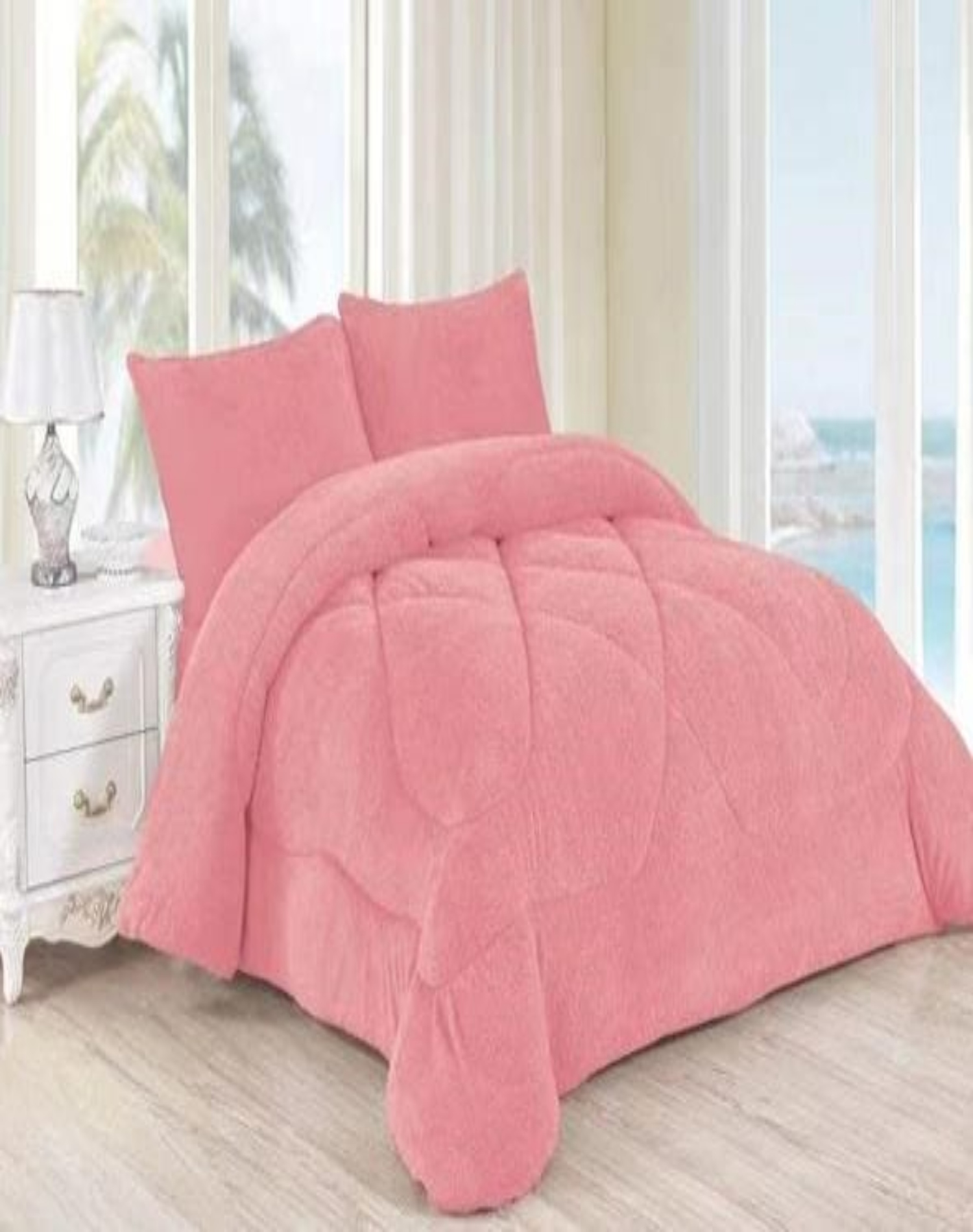 COBERTOR PLUSH ROSADO INVIERNO 230X250 CHIPORRO ULTRA CÁLIDO A35 - 3