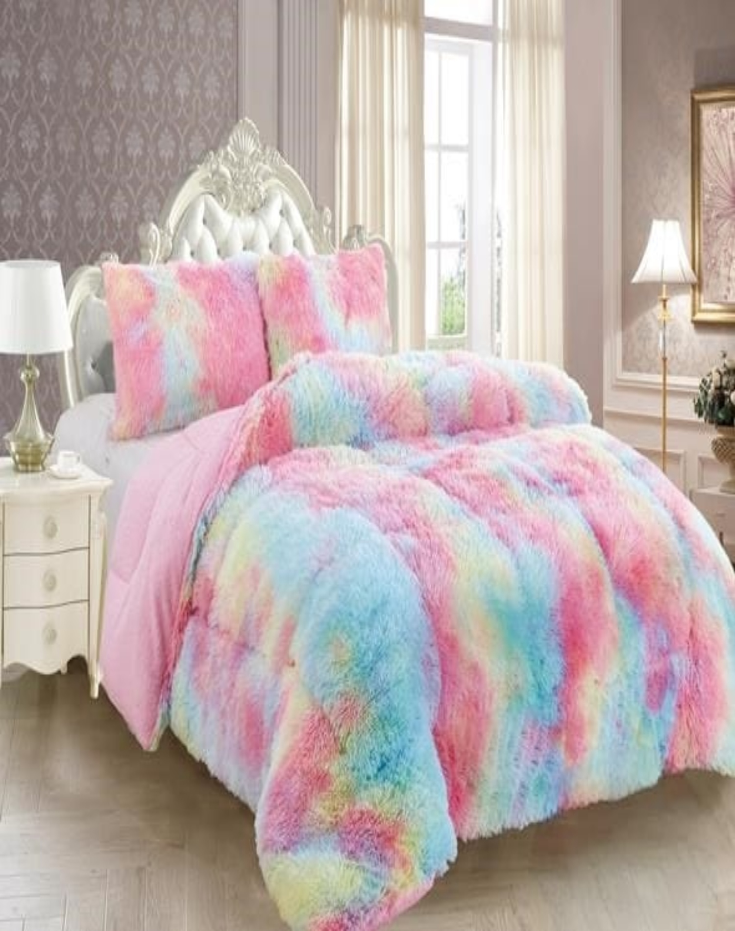 COBERTOR MULTICOLOR INVIERNO 230X250 CHIPORRO PELO LARGO C17 - 3