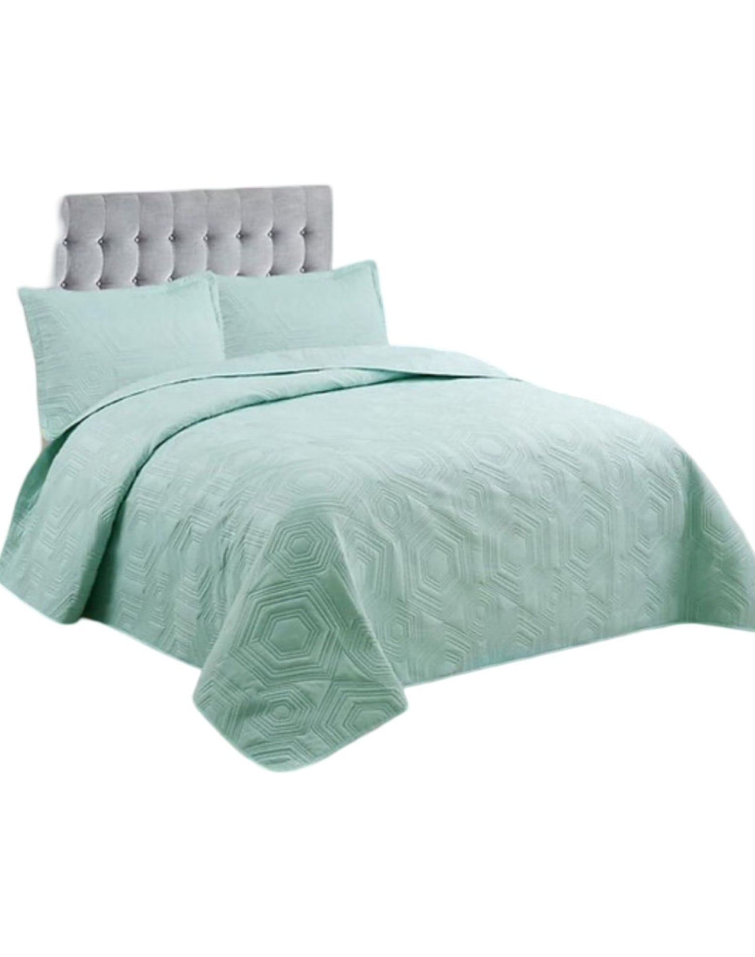 CUBRECAMA TURQUESA 1P Y MEDIA QUILT VERANO + FUNDA ALMOHADA U3 - 2