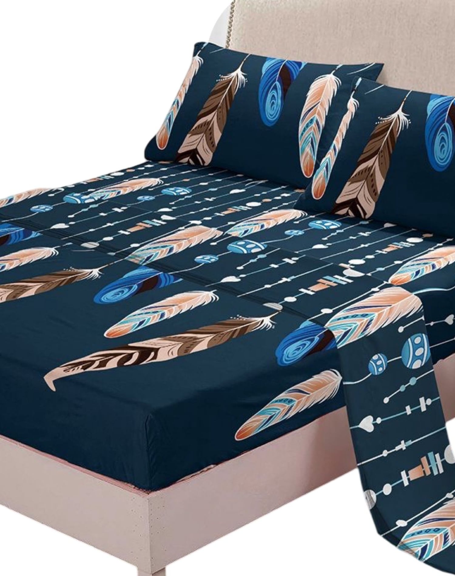 SET SÁBANAS 8O7 KING ALGODÓN MULTICOLOR SUAVES - 2