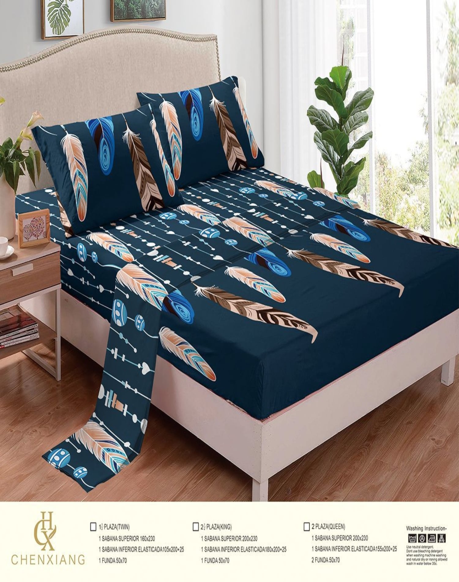 SET SÁBANAS 8O7 KING ALGODÓN MULTICOLOR SUAVES - 3