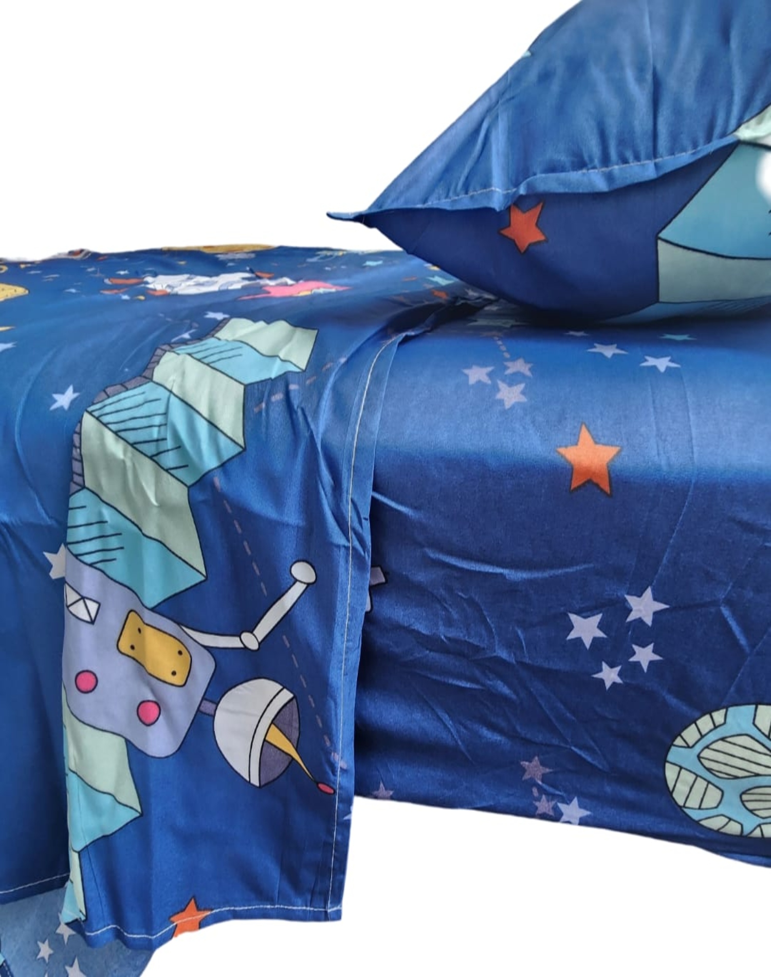 SÁBANAS 8O9 1.5 PLAZAS ALGODÓN MULTICOLOR INFANTIL NIÑO + FUNDA ALMOHADA - 2