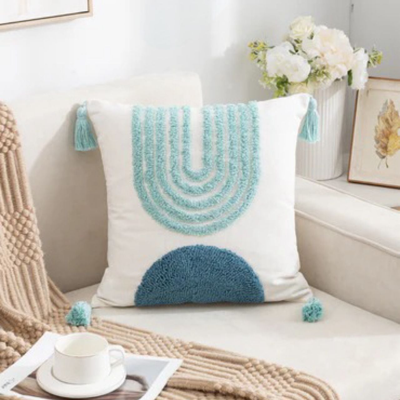 FUNDA COJÍN SET 4 BOHO 45 X 45 CM MULTICOLOR - 1