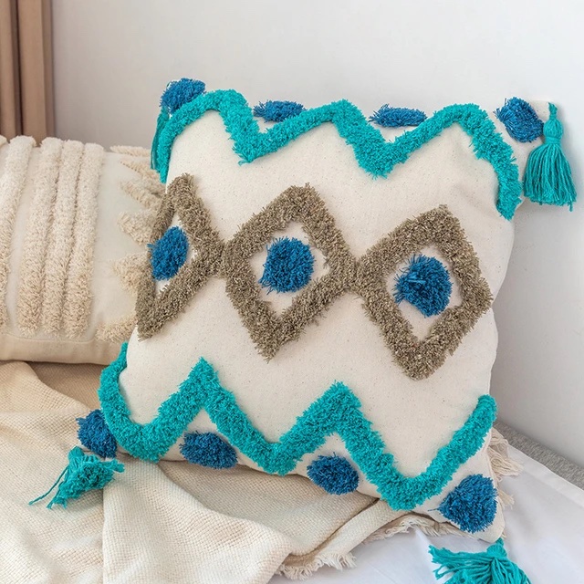 FUNDA COJÍN SET 4 BOHO B9 45 X 45 CM MULTICOLOR - 1