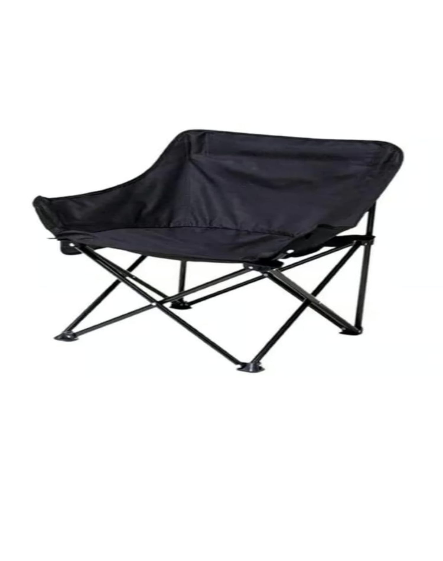SILLA PLEGABLE DE LONA PARA EXTERIOR CAMPING NEGRA - 1