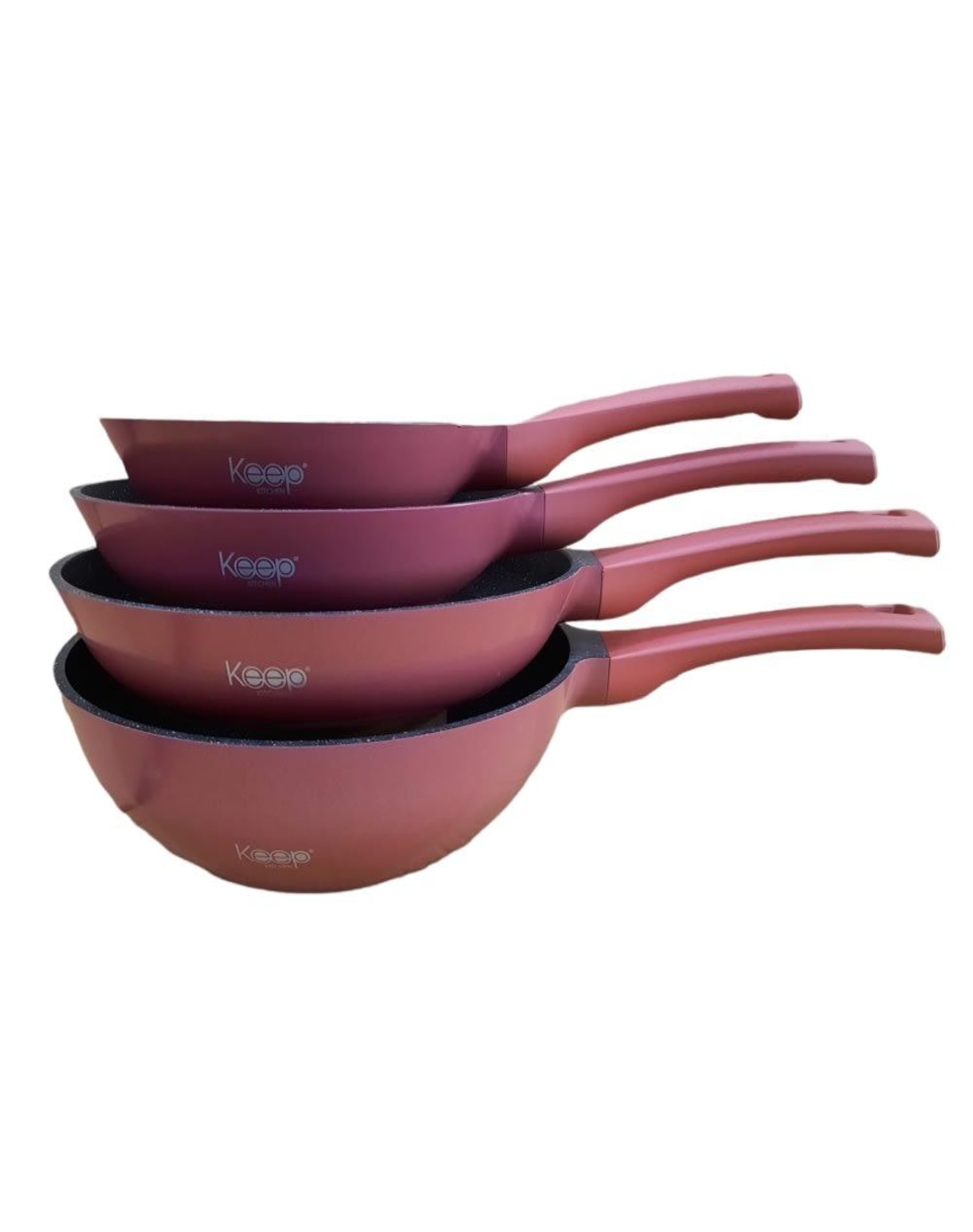 PACK 3 SARTENES ROSA + WOK ANTIADHERENTE - 1