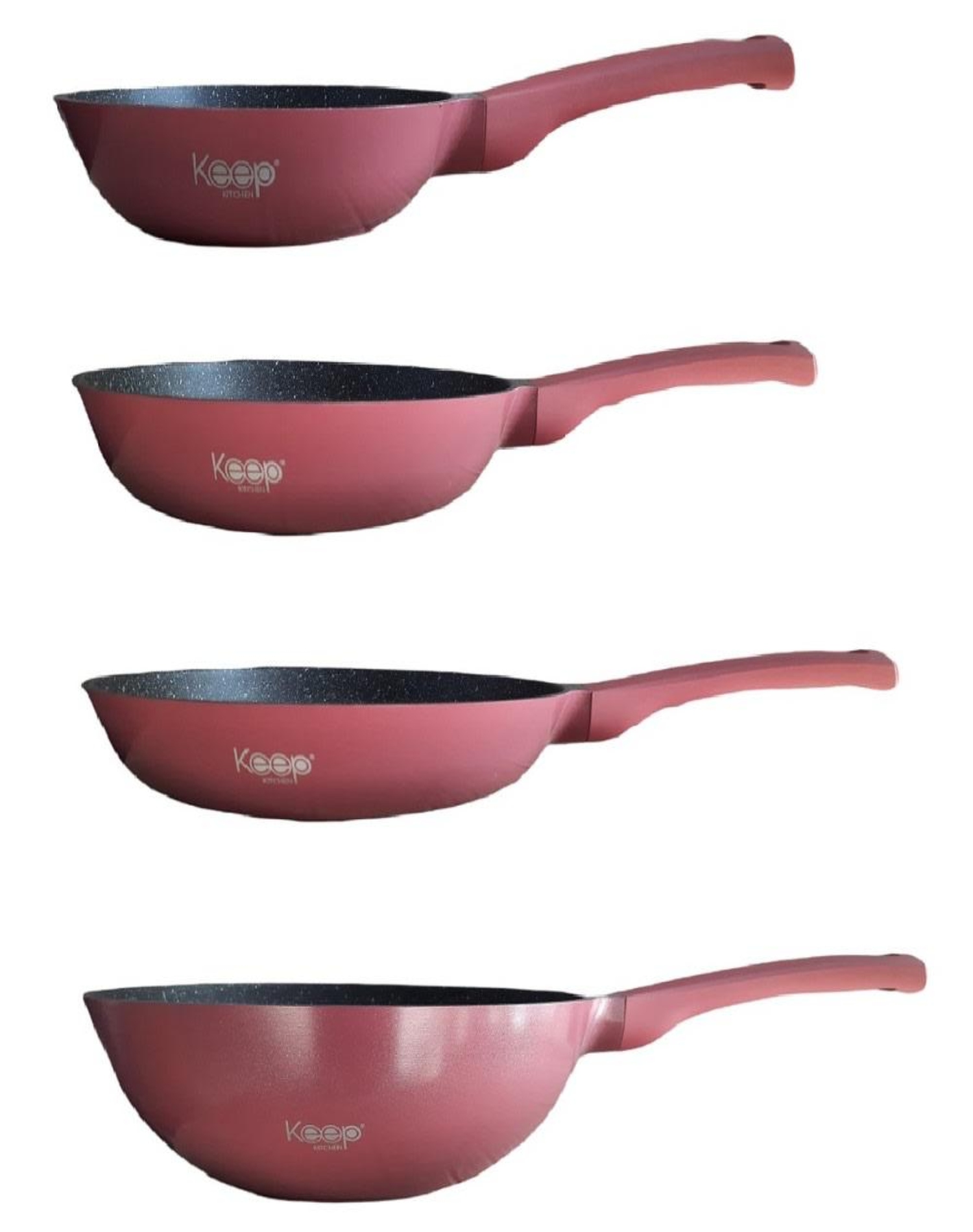 PACK 3 SARTENES ROSA + WOK ANTIADHERENTE - 5
