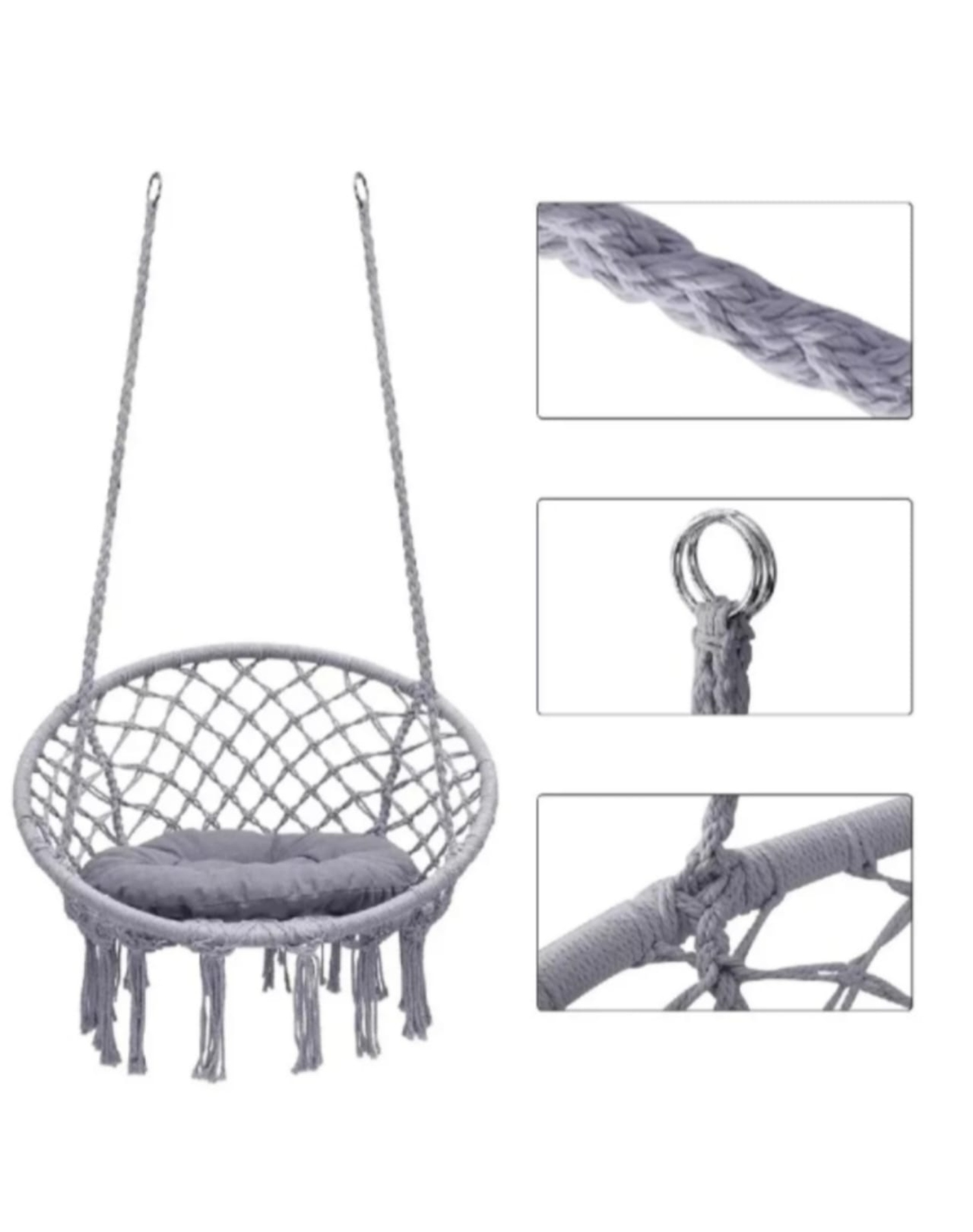 SILLA HAMACA COLGANTE REFORZADA PARA INTERIOR Y EXTERIOR 9N3 - 1