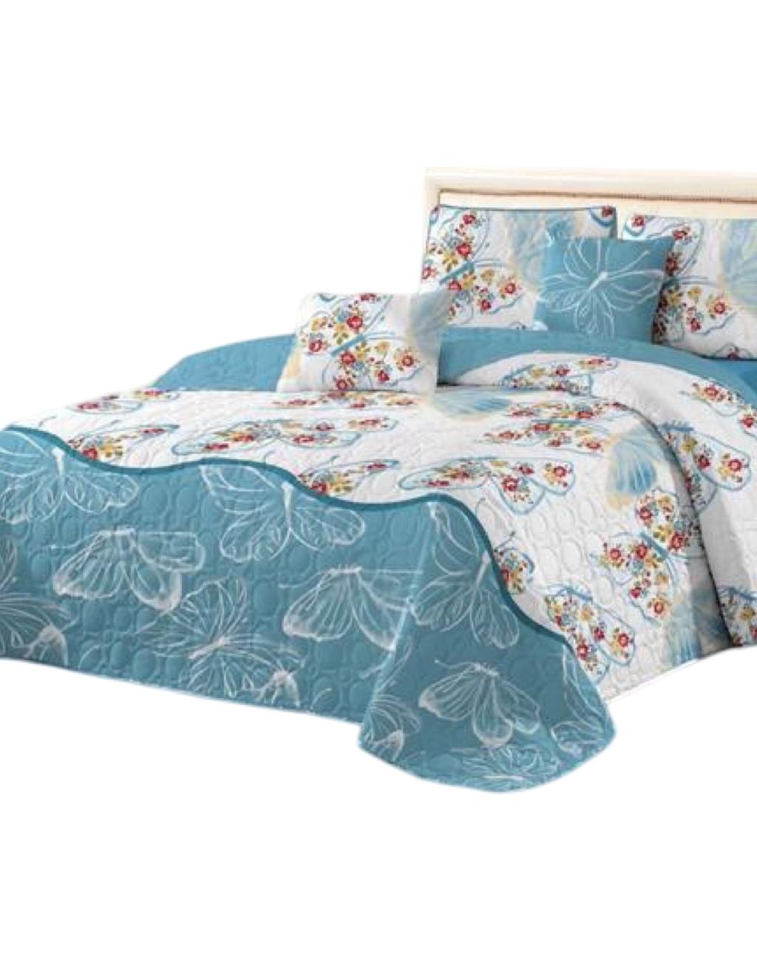 CUBRECAMA MULTICOLOR QUILT 2 PLAZAS+2 FUNDAS VERANO FRESCO 13N07 - 2