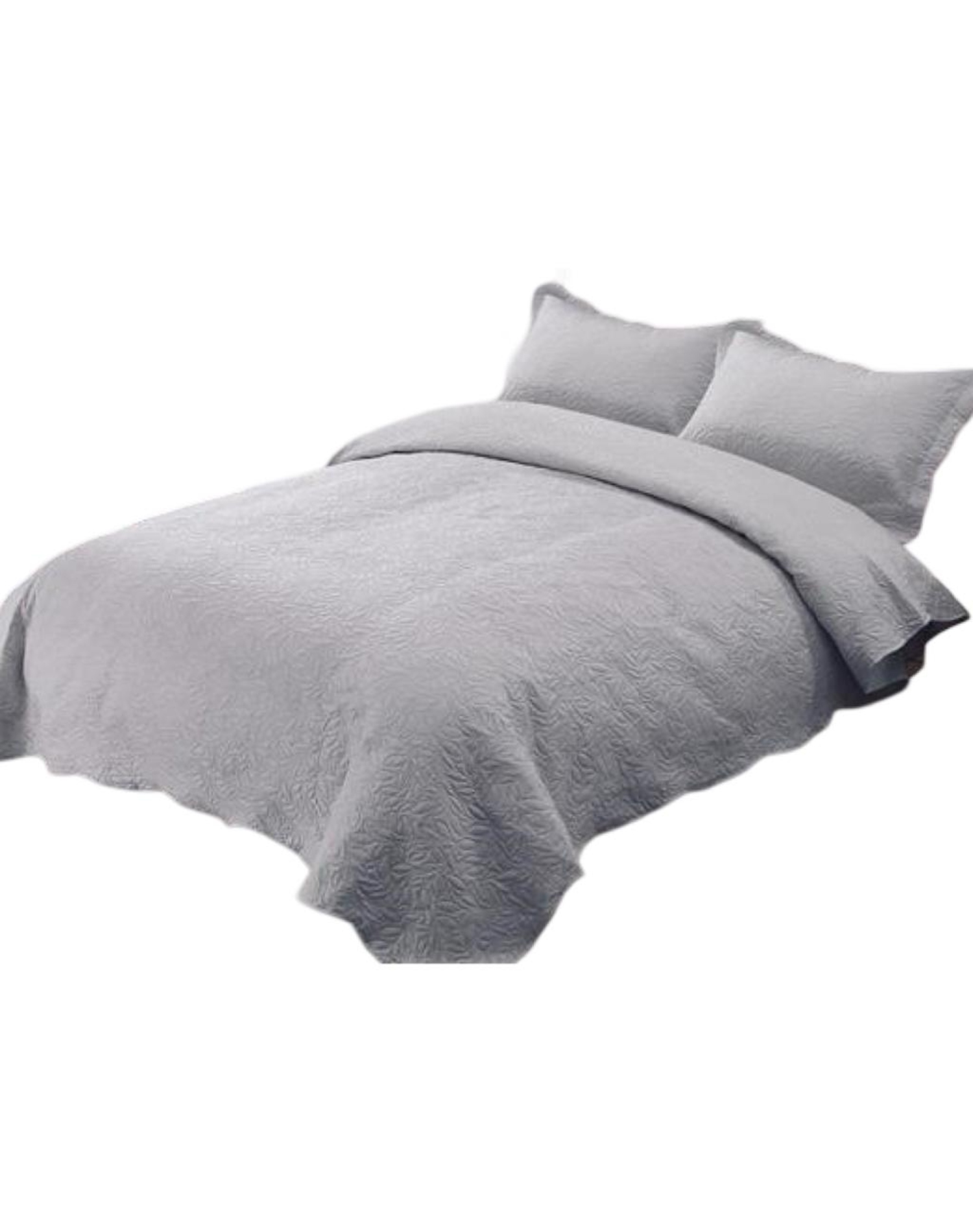 CUBRECAMA GRIS QUILT 2 PLAZAS+2 FUNDAS VERANO UNICOLOR 13N03 - 1