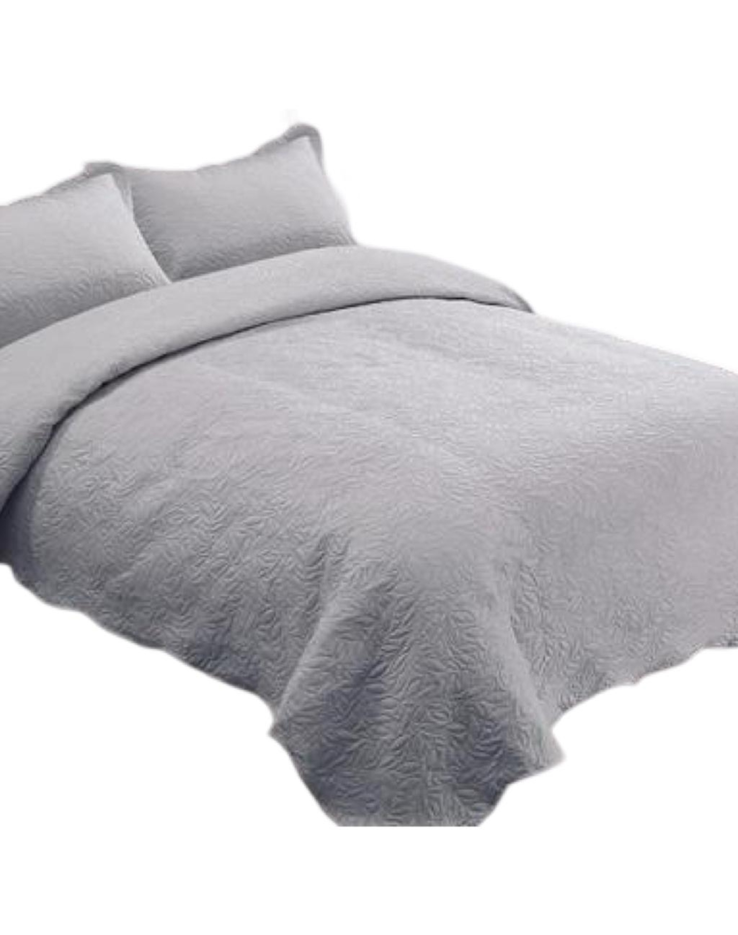 CUBRECAMA GRIS QUILT 2 PLAZAS+2 FUNDAS VERANO UNICOLOR 13N03 - 2
