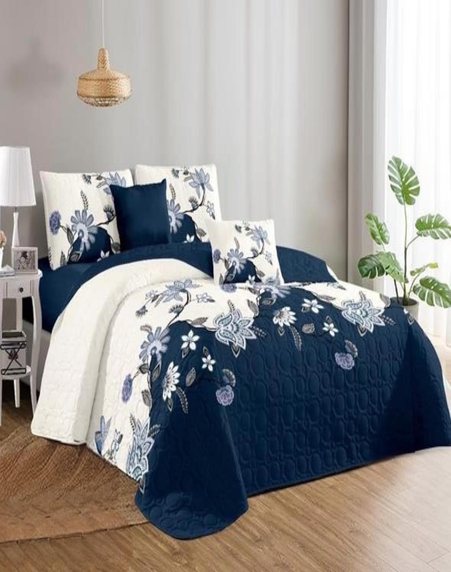 CUBRECAMA MULTICOLOR QUILT 2 PLAZAS+2 FUNDAS VERANO FRESCO 13N69 - 3