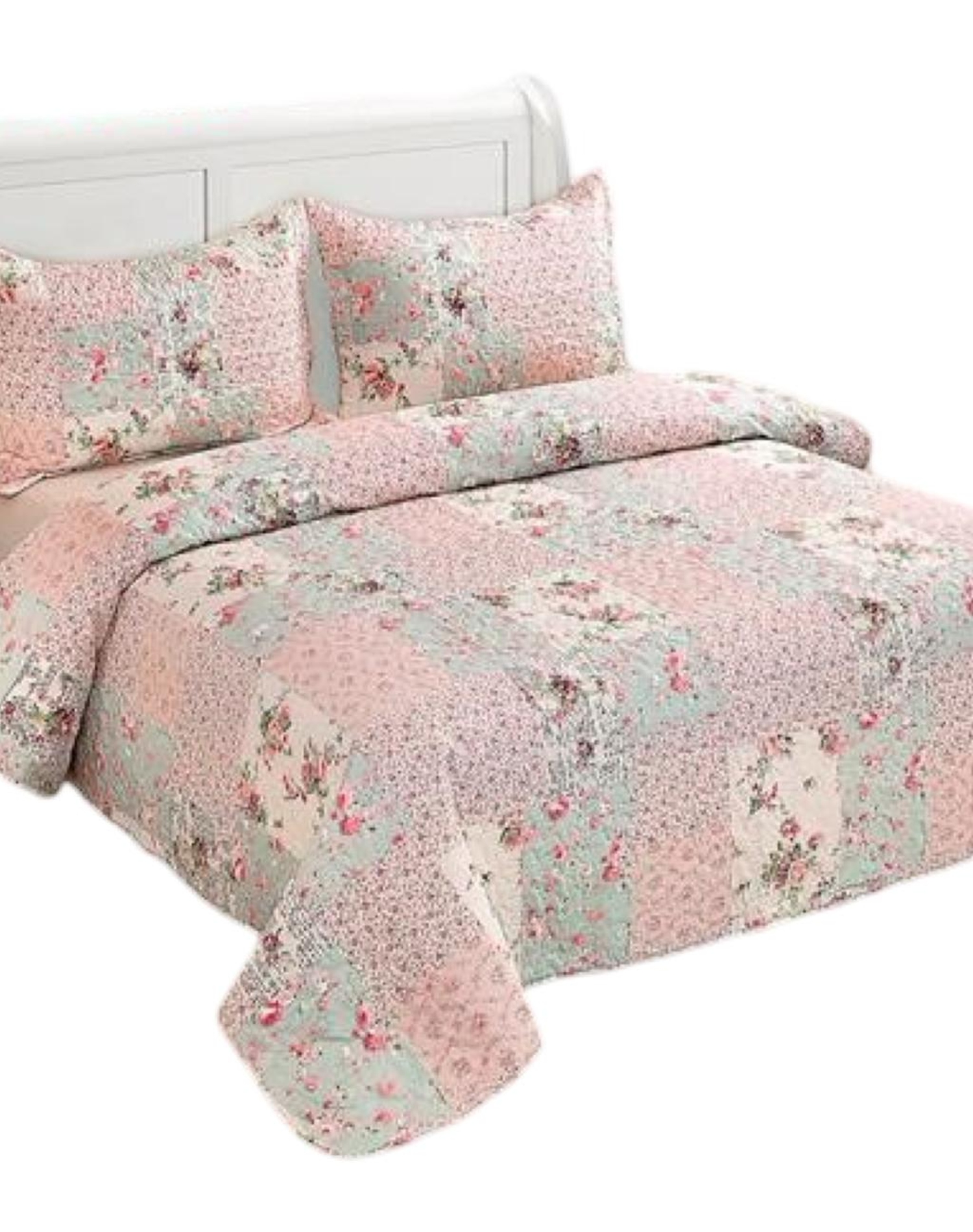CUBRECAMA MULTICOLOR QUILT 2 PLAZAS+2 FUNDAS VERANO FRESCO 13N26 - 2