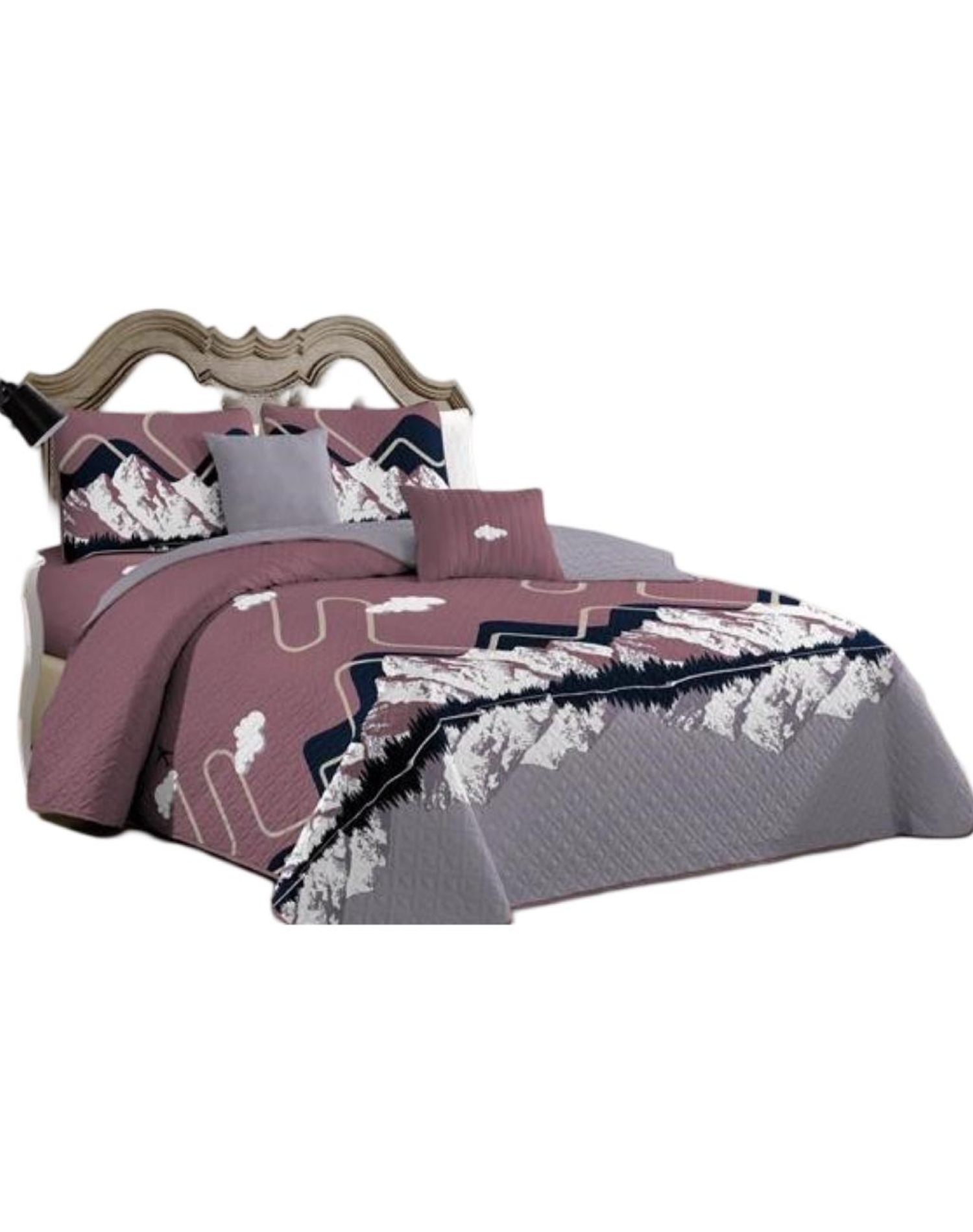 CUBRECAMA MULTICOLOR QUILT 2 PLAZAS+2 FUNDAS VERANO FRESCO 13N19 - 1