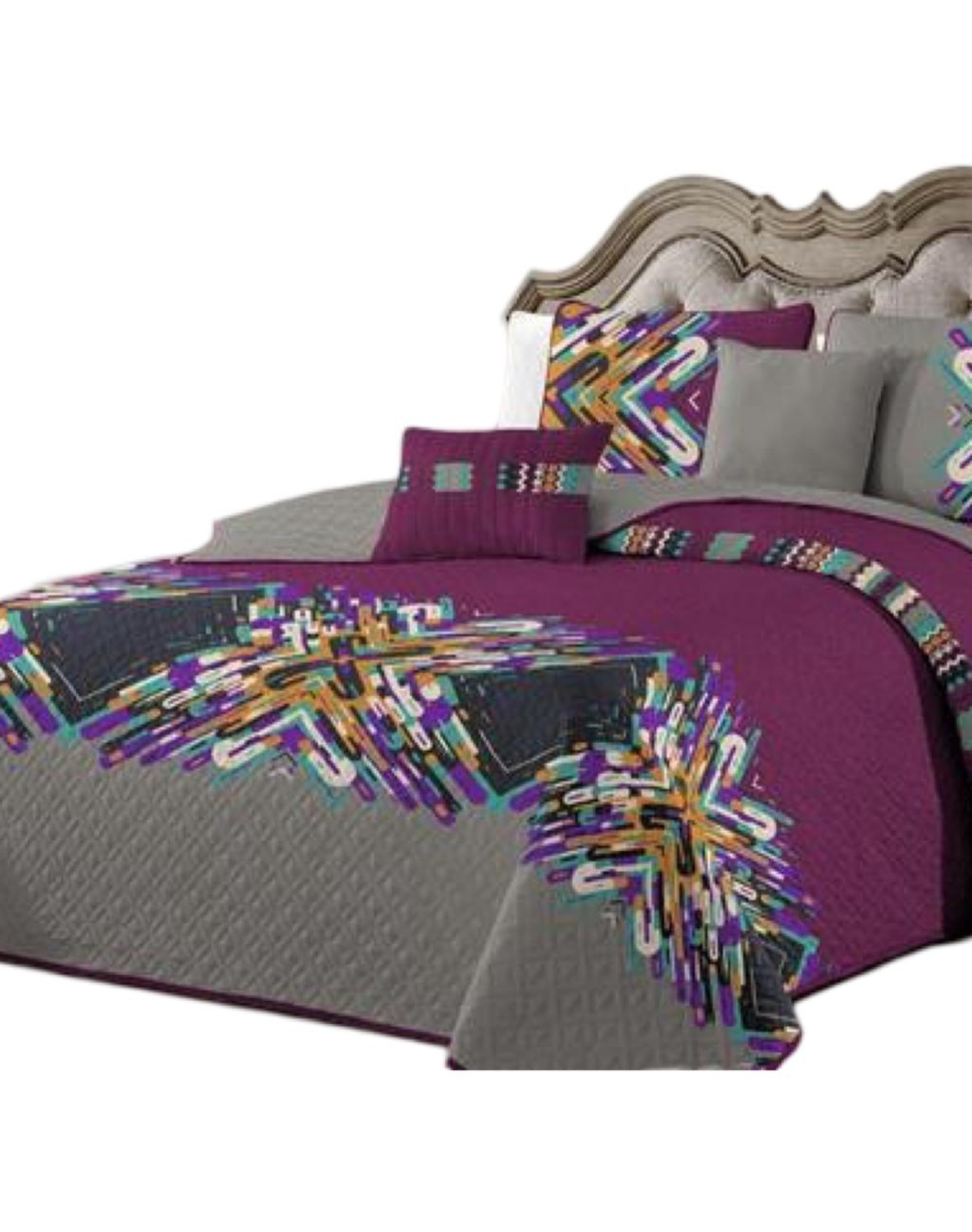 CUBRECAMA MULTICOLOR QUILT 2 PLAZAS+2 FUNDAS VERANO FRESCO 13N18 - 2