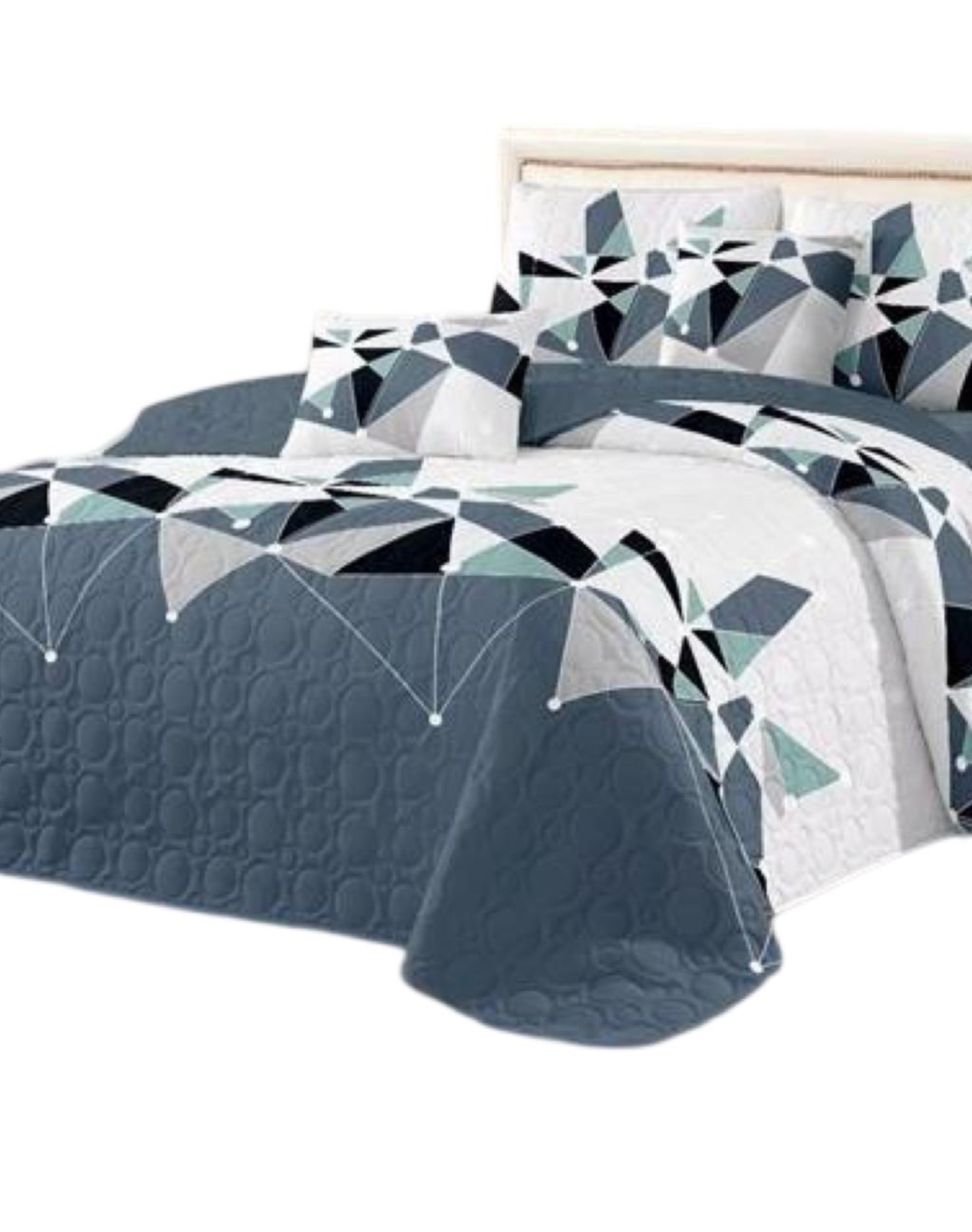 CUBRECAMA MULTICOLOR QUILT 2 PLAZAS+2 FUNDAS VERANO FRESCO 13N71 - 2